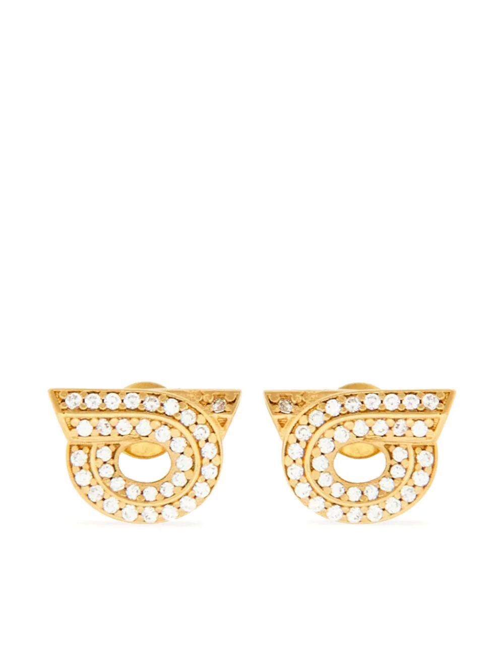 image of Salvatore Ferragamo Ferragamo Gancini With Rhinestone in Gold, Women's