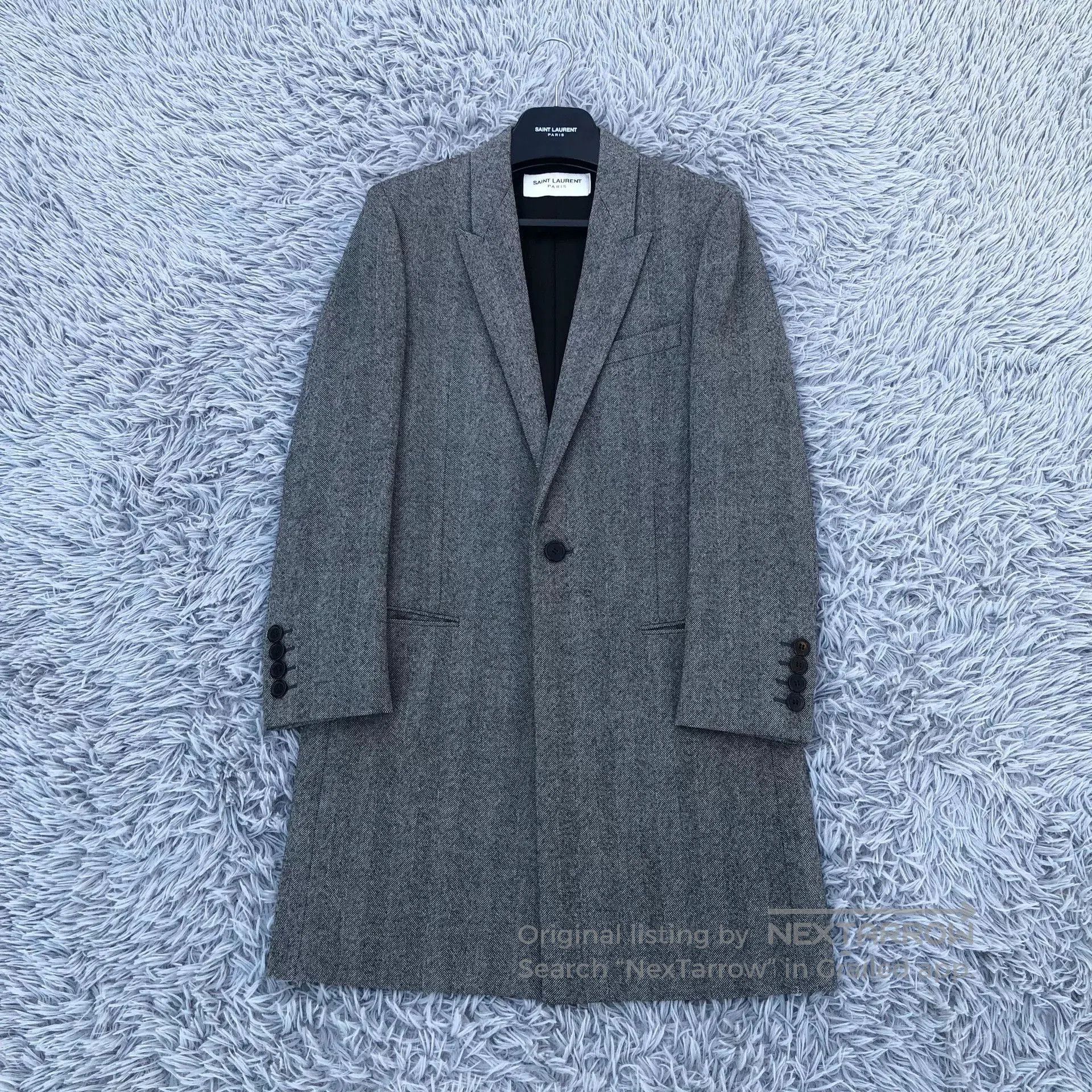 Saint Laurent Paris Saint Laurent 17FW Herringbone Wool Coat. Size US S / EU 44-46 / 1 - 1 Thumbnail