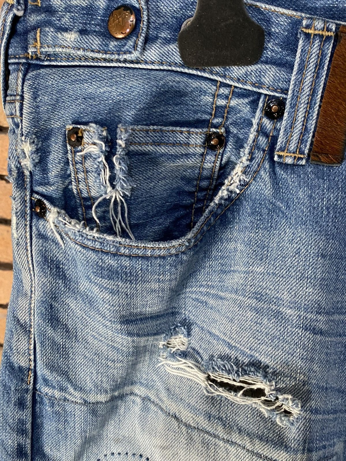 Prps $482 OG PRPS JAPAN PATCH WORK JEANS DENIM SLIM DISTRESSED Size US 38 / EU 54 - 5 Thumbnail