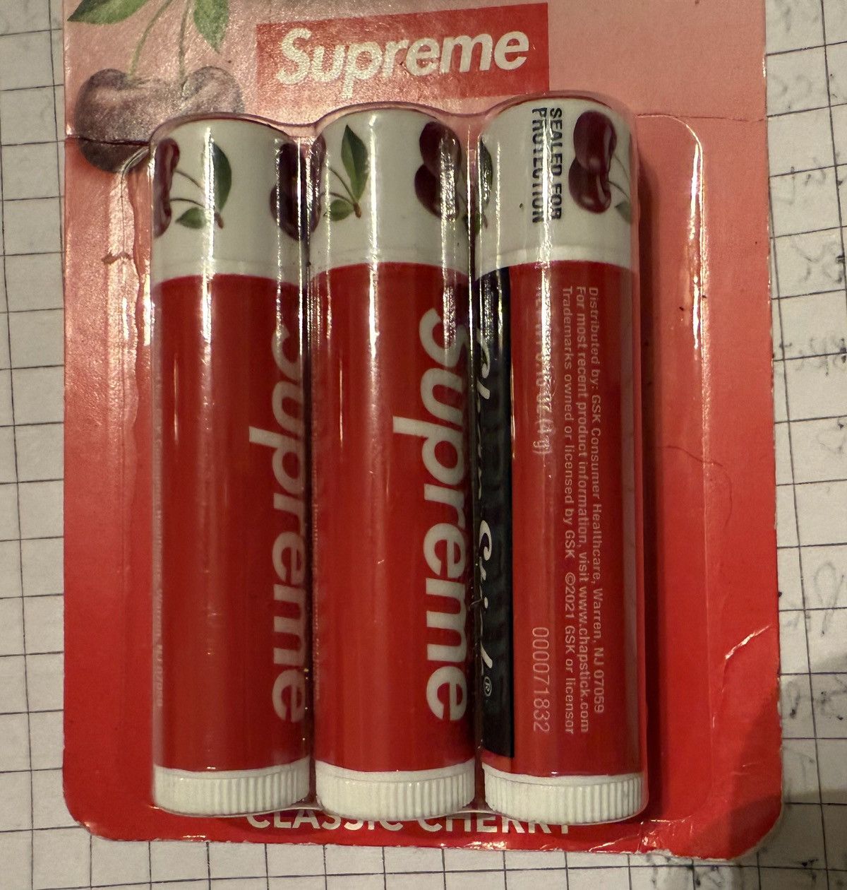 Supreme Supreme ChapStick (3 Pack) Classic Cherry Flavor Lip Balm Size ONE SIZE - 6 Thumbnail
