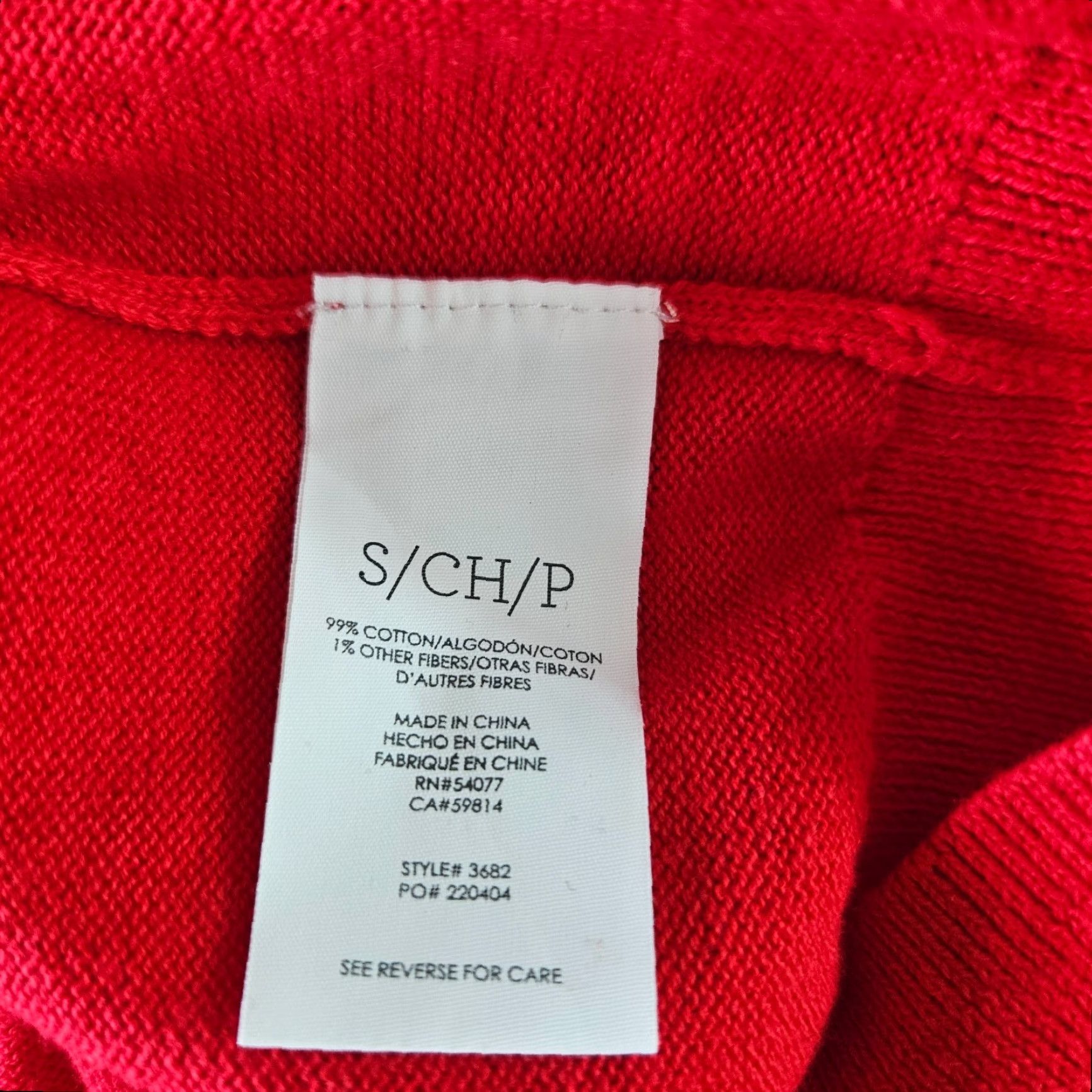 Vintage Cabi 3682 Women's Pullover Sweater Red V-Neck Size S Small Cotton Blend Long Sleeve Womens 90s? Size S / US 4 / IT 40 - 4 Thumbnail