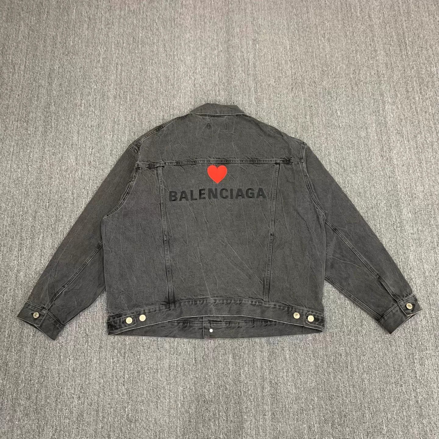 Balenciaga Balenciaga Washed Black Embroidered Denim Jacket S 98 New Size US S / EU 44-46 / 1 - 2 Thumbnail