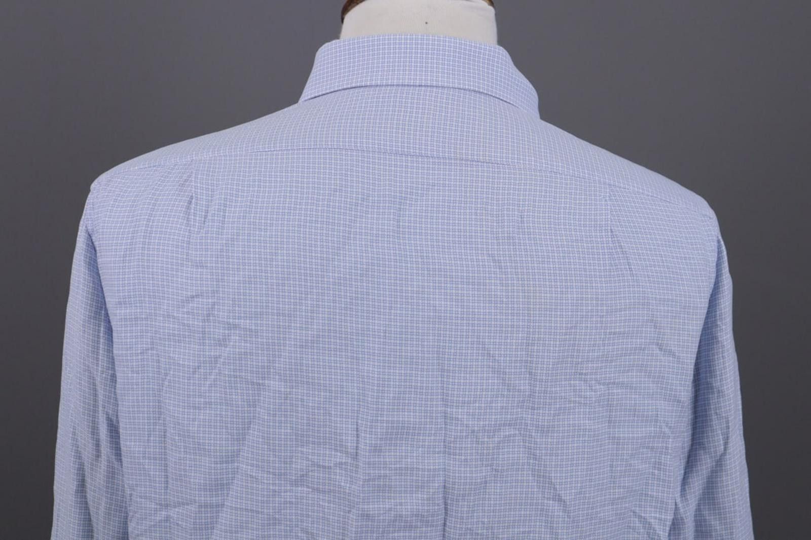 Designer Boggi Milano Tailored Fit Blue Down Shirt Size 43 / 17 Size US M / EU 48-50 / 2 - 9 Thumbnail