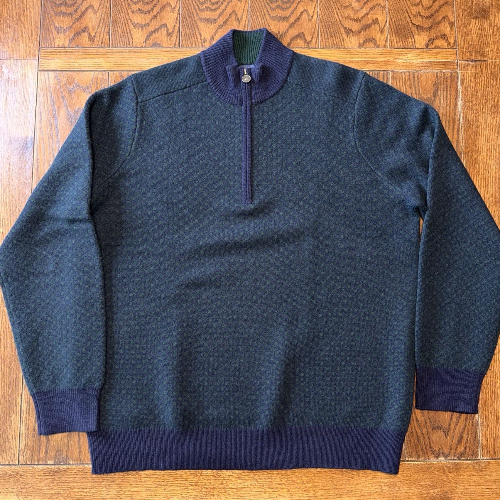 Brooks Brothers Brooks Brothers Nordic Merino Wool 1/4 Zip Pullover Sweater Navy Green Men’s XXL Men Sweater Size US XXL / EU 58 / 5 - 2 Thumbnail