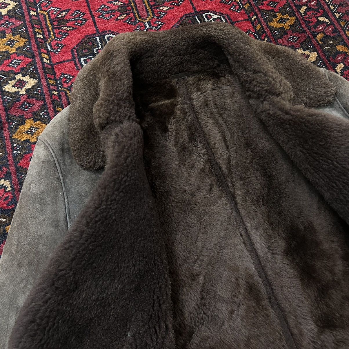 Japanese Brand × Vintage Vintage Scandinavian Warm Suede Double Breasted Long Coat Size US M / EU 48-50 / 2 - 11 Thumbnail