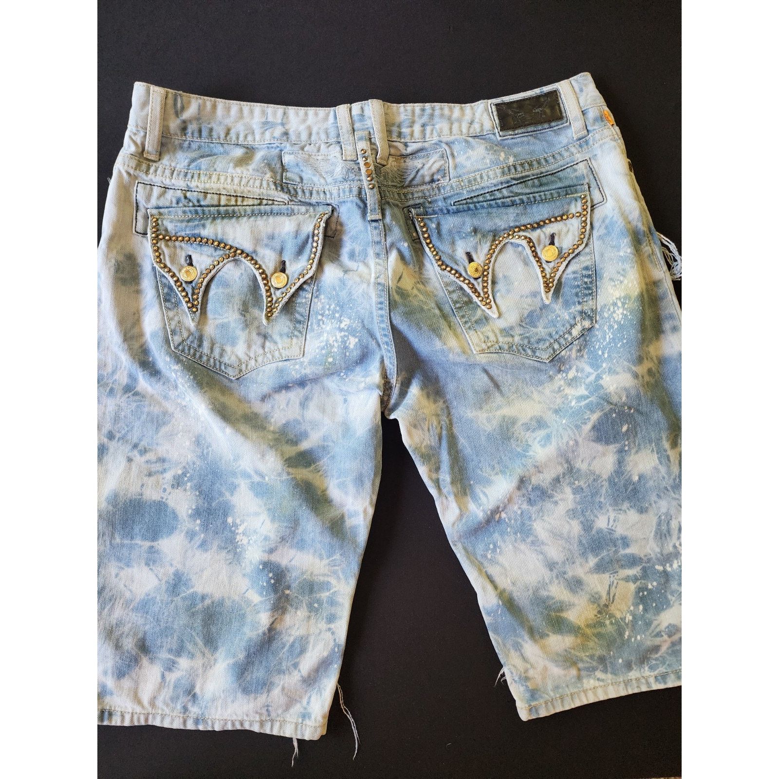 Robins Jeans Robin’s Jean Mens Destroyed Rhinestones Studded Shorts Size US 42 / EU 58 - 2 Thumbnail