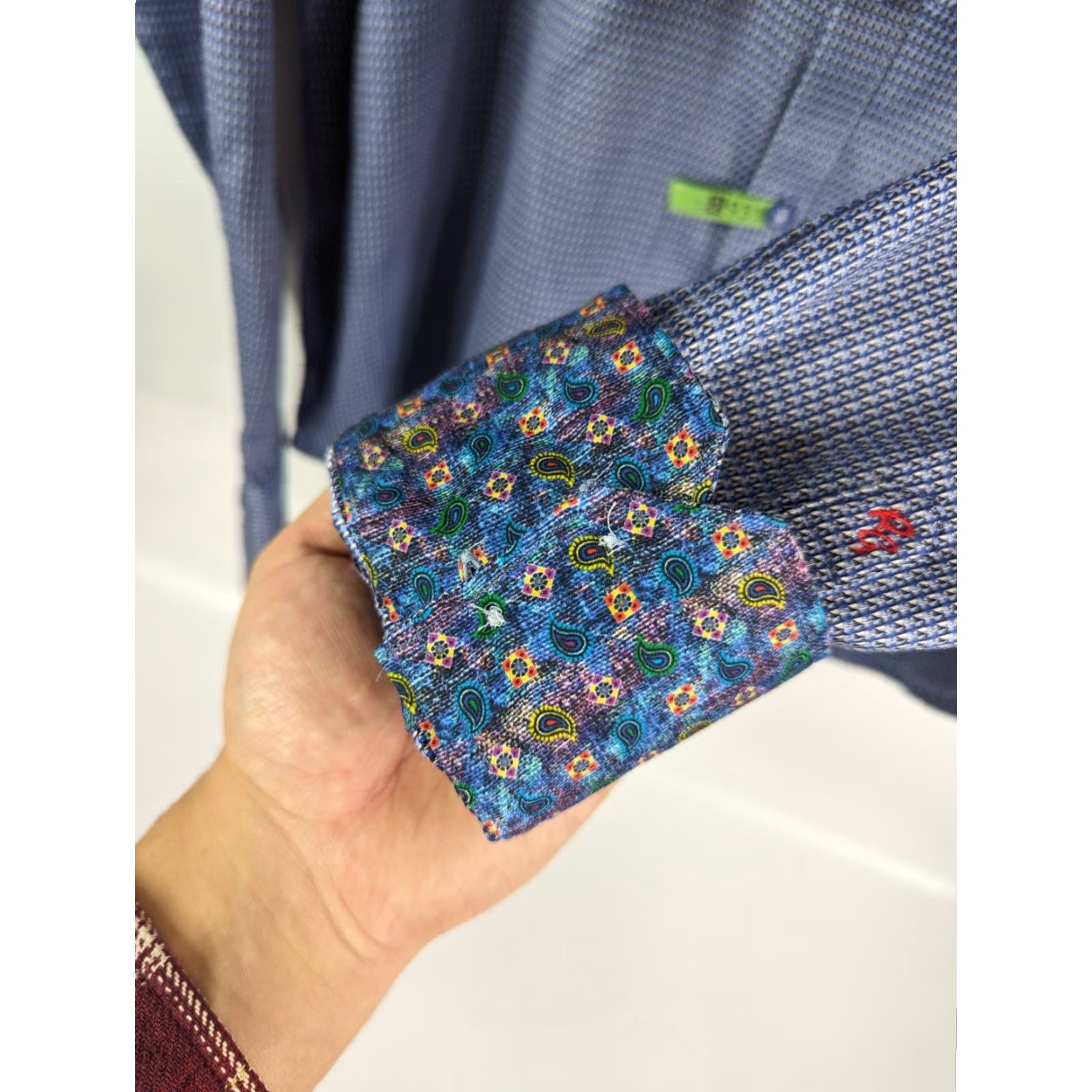 Robert Graham Robert Graham Shirt Button-Up Long Sleeve Paisley Purple Blue Men's XL Size US XL / EU 56 / 4 - 4 Thumbnail