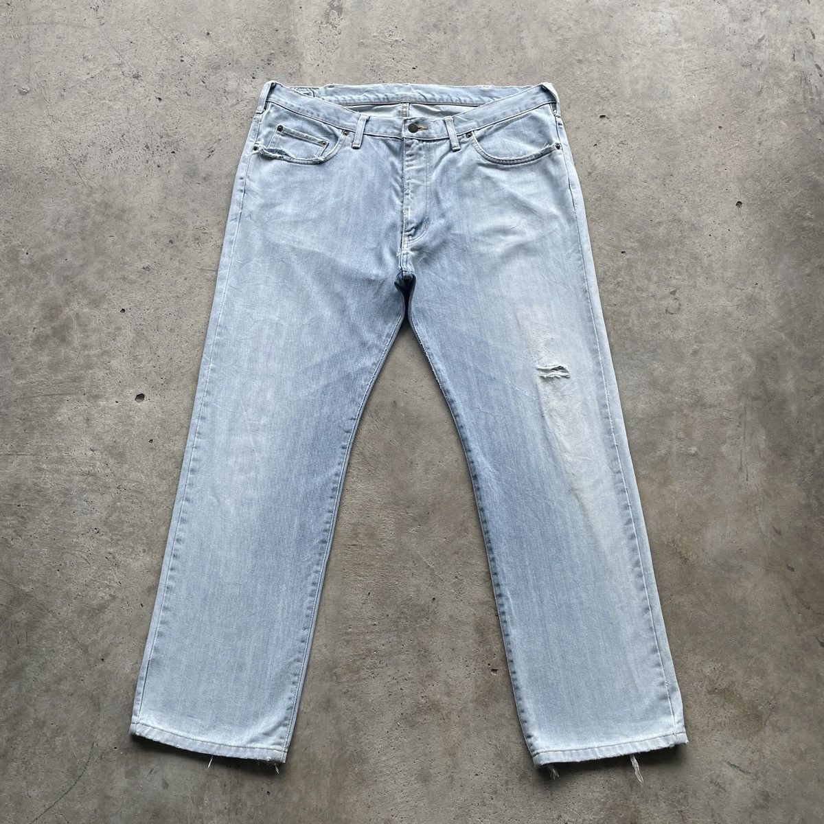 Edwin × Japanese Brand × Jean W39x30 Vintage Edwin LightWash Distressed Faded Jeans Pants Size US 39 - 1 Thumbnail