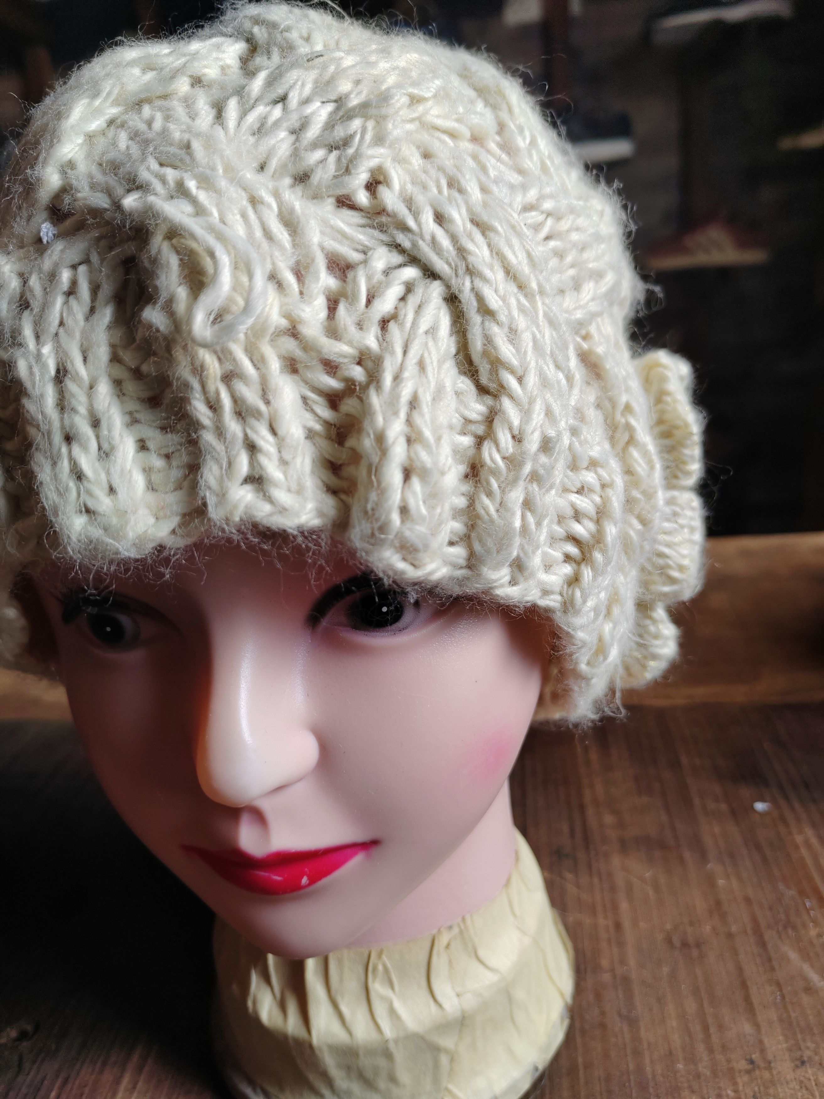 Japanese Brand Vintage Crochet Knitted handmade Beanie Snowcap Size ONE SIZE - 3 Thumbnail