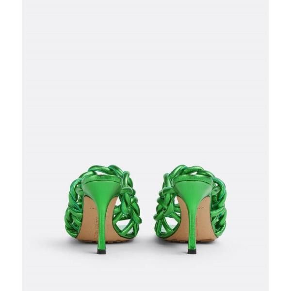 Bottega Veneta o1n1vont0924 Stretch Twist Mules in Green Size US 10 / IT 40 - 3 Thumbnail