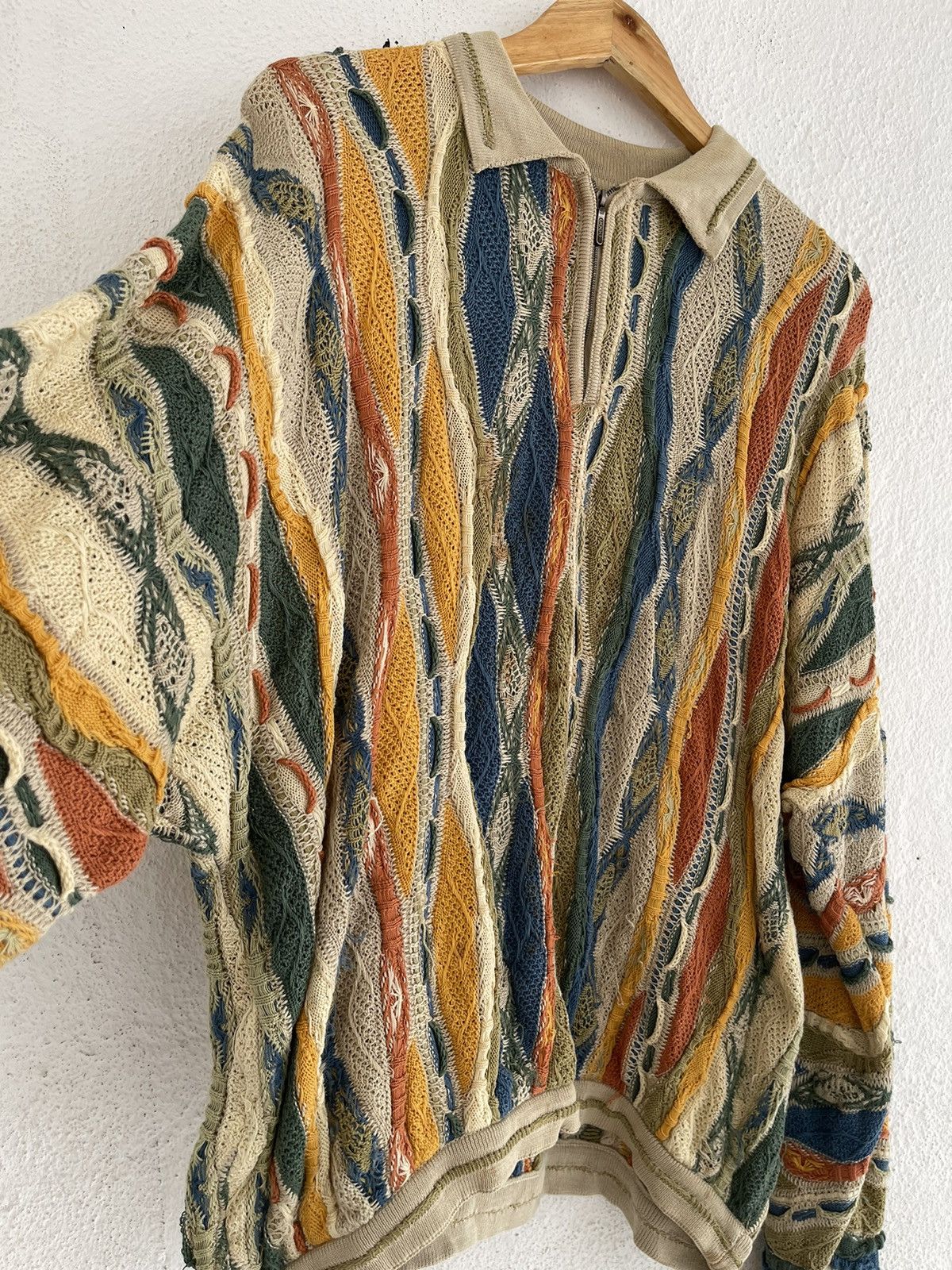 Coogi × Vintage Coogi Mercerised Half Zip Knitwear Size US L / EU 52-54 / 3 - 3 Thumbnail