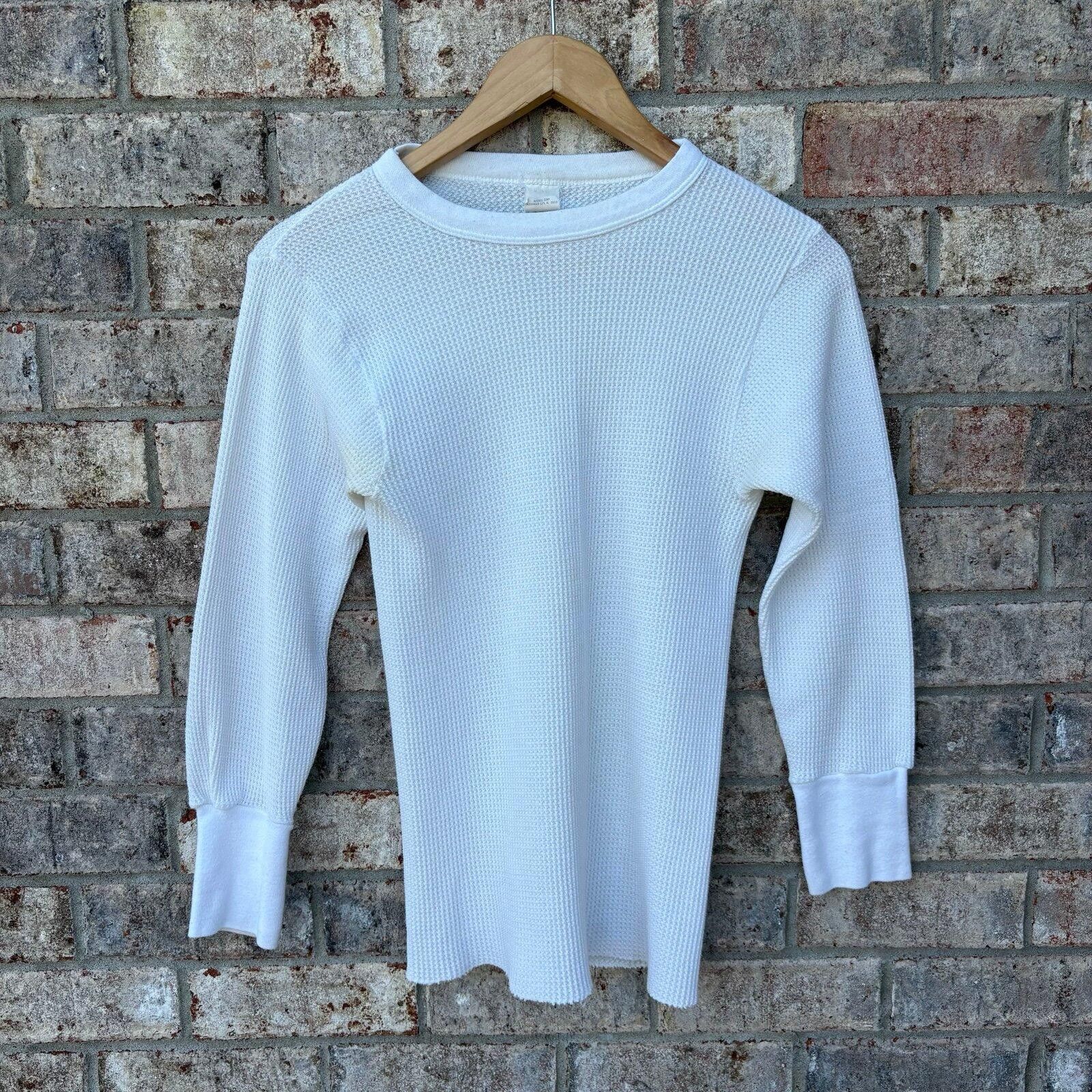 Dickies Vintage 80s white waffle net thermal longsleeve Size US M / EU 48-50 / 2 - 6 Thumbnail