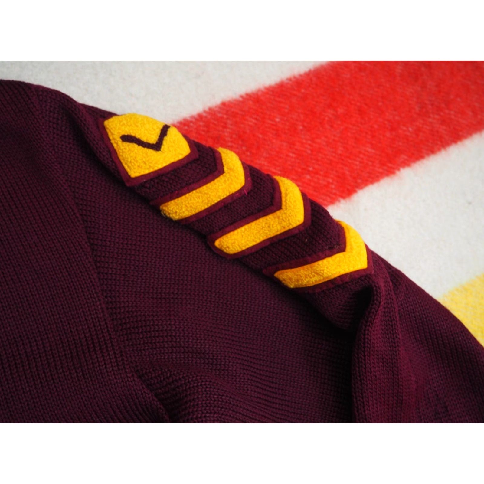 Vintage VTG Lasley 40s 60s Letterman Sweater Red Wool Seattle Maroon S Knit Classic Look Mens Size US S / EU 44-46 / 1 - 5 Thumbnail