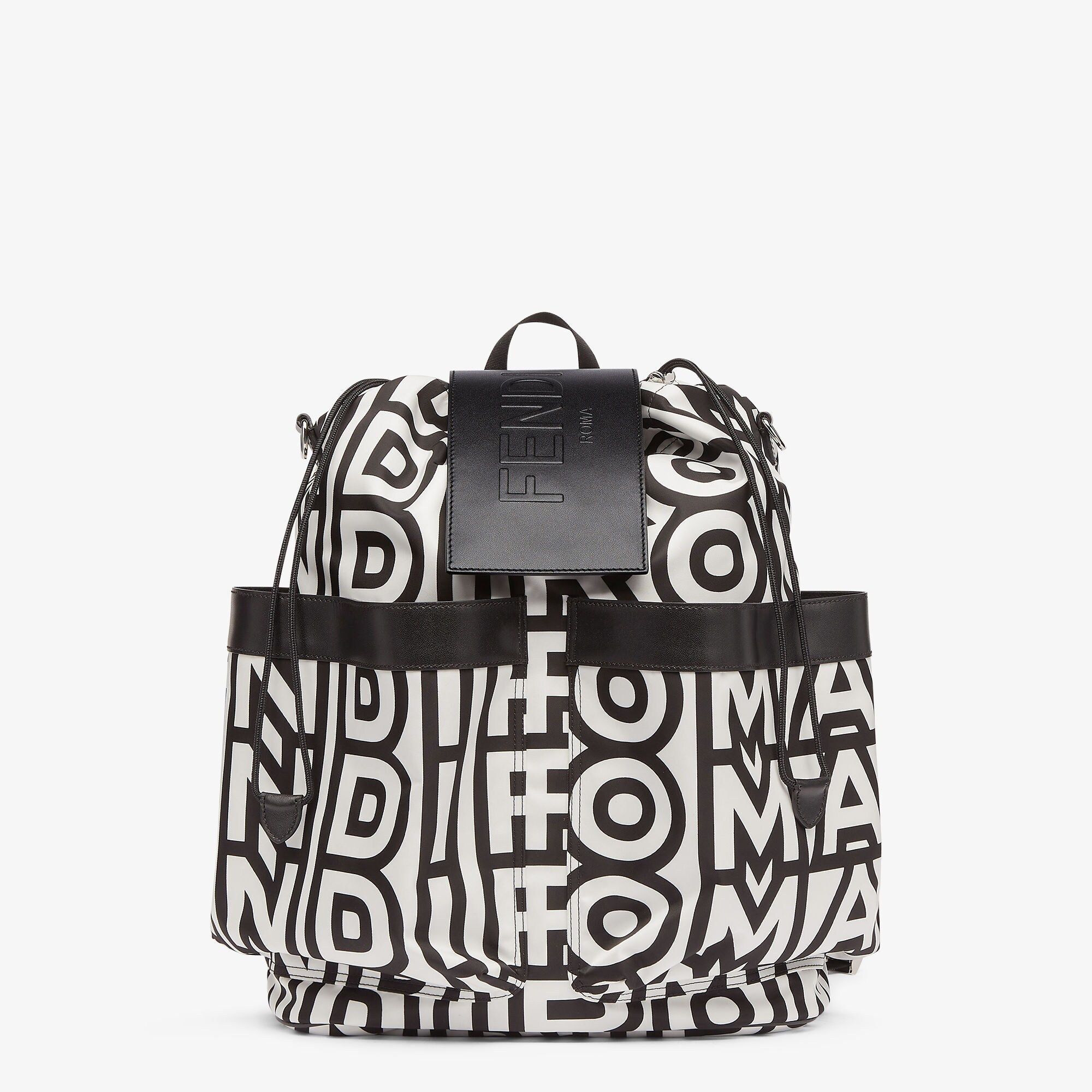 Fendi o1w1db10724 Size: OS / Drawstring Backpack in Black/White Size ONE SIZE - 1 Thumbnail