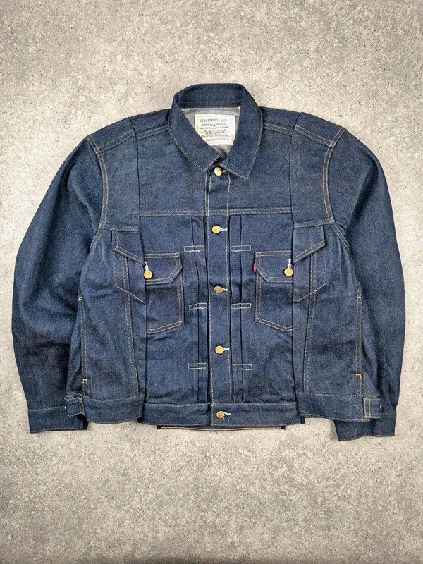 Levi's Levi's Sacai Men's Navy Blue Denim Trucker Jacket Size M Size US M / EU 48-50 / 2 - 1 Thumbnail