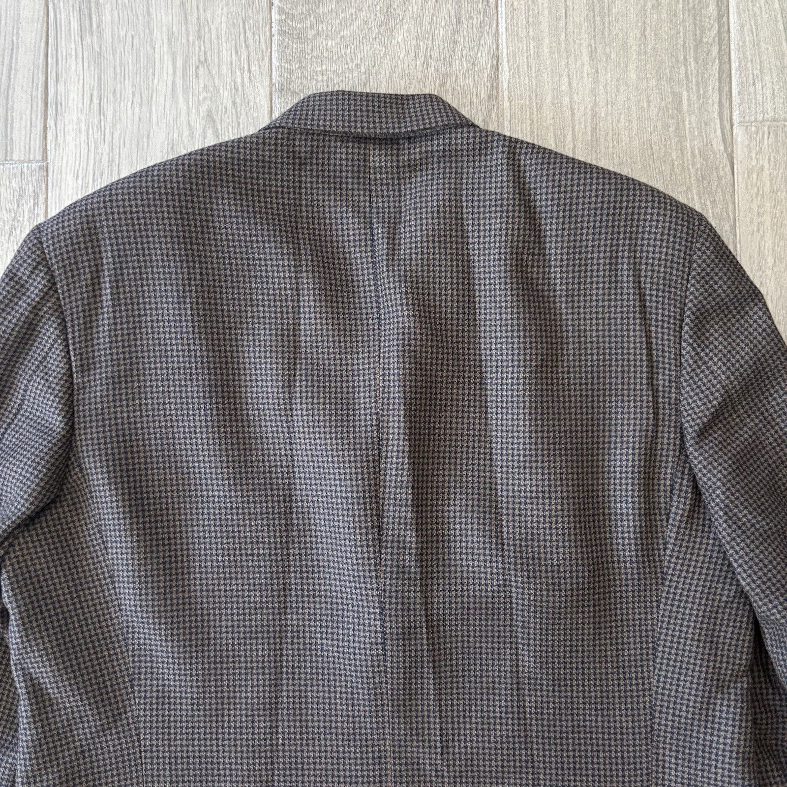 Canali Canali Blazer Wool Silk Coat Brown Houndstooth 44R (EU 54R) Size 44R - 13 Thumbnail