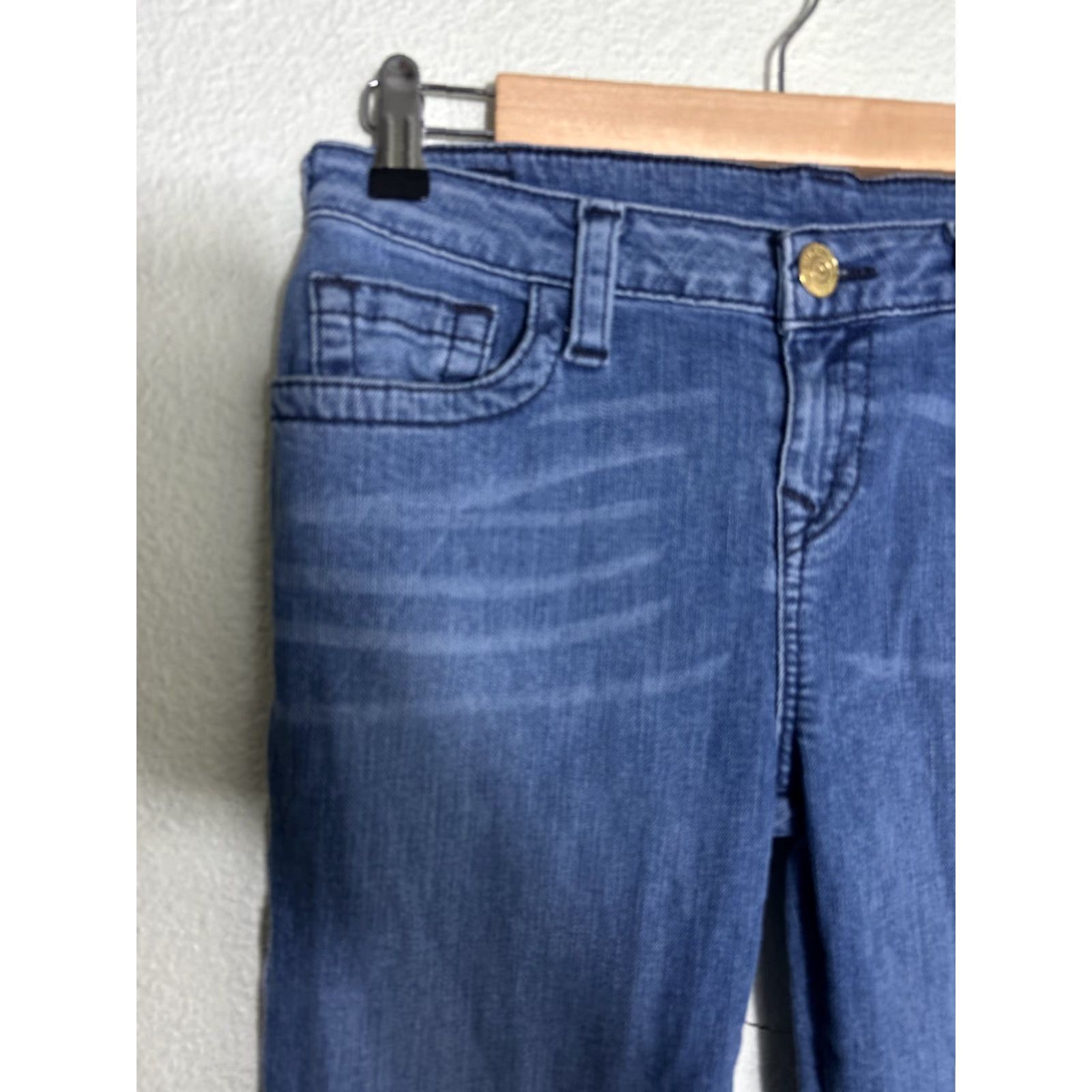 True Religion True Religion Halle Mid Rise Super Skinny Medium Wash Jeans Junior 16 30x31 Flaw Size 38" / US 16 / IT 52 - 5 Thumbnail