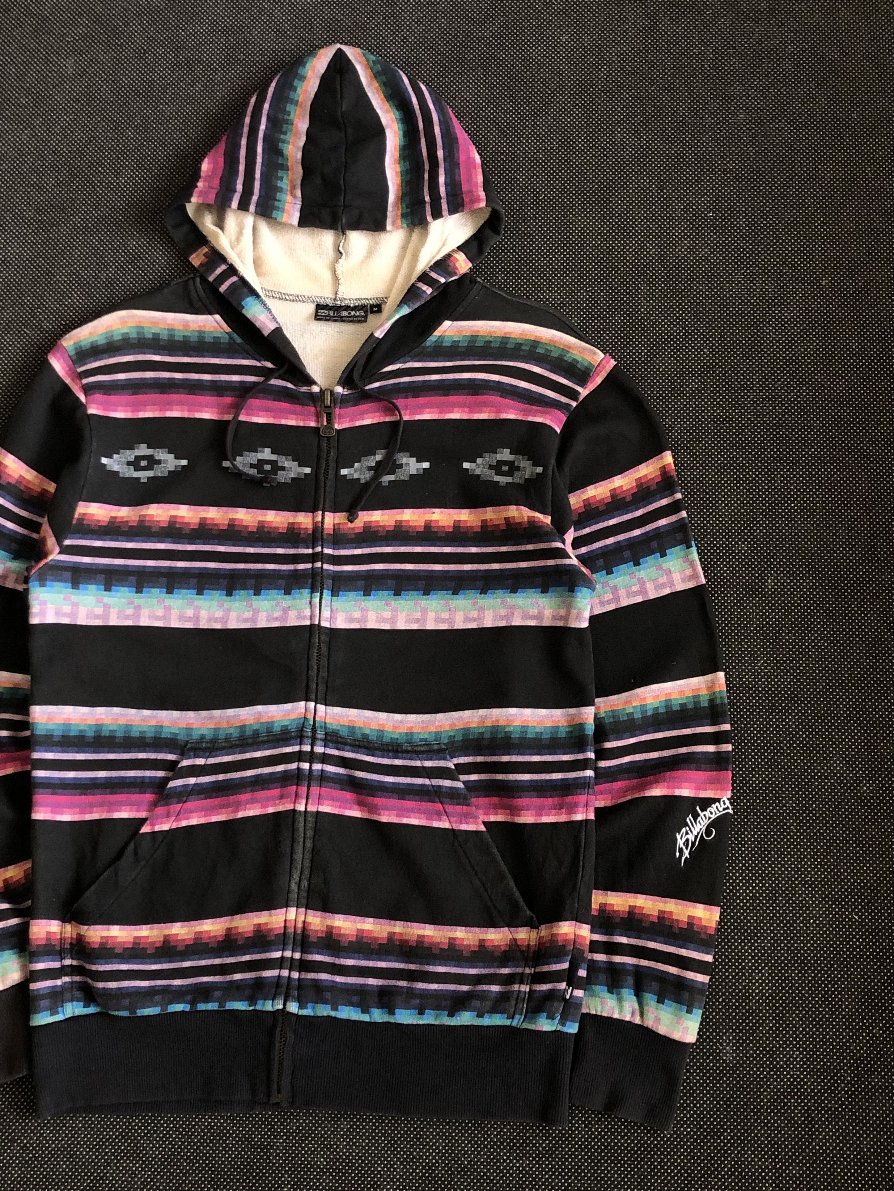 Billabong × Vintage RARE🔥VINTAGE Y2K BILLABONG NAVAJO AZTEC PRINT ZIPPER HOODIE Size US L / EU 52-54 / 3 - 3 Thumbnail