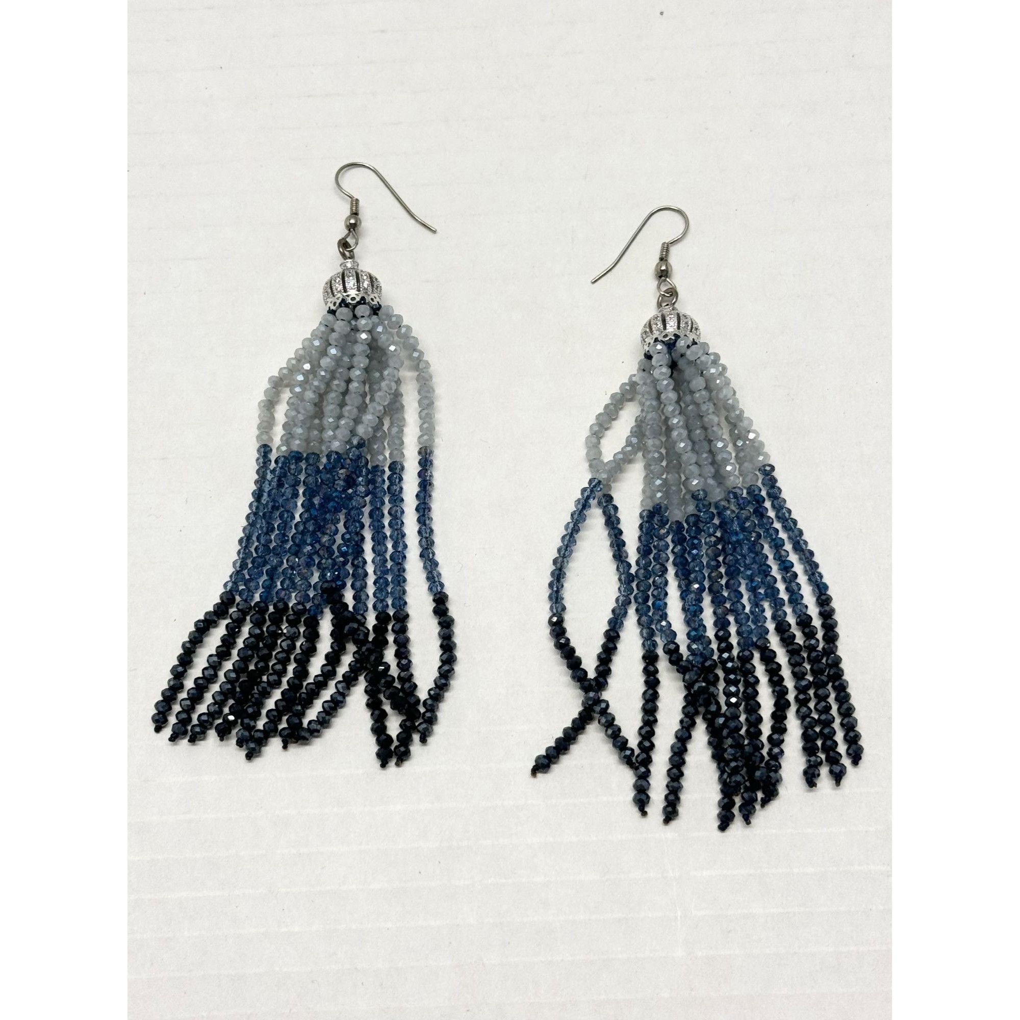Vintage Vintage blue crystal beaded tassel earrings Size ONE SIZE - 4 Thumbnail
