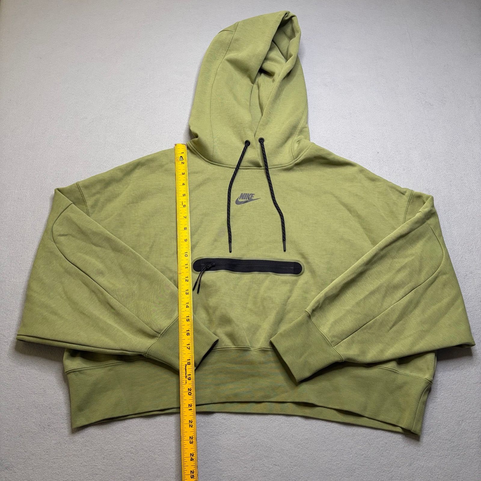 Nike Nike Sportswear Olive Pullover Hoodie Oversize Crop Medium Size M / US 6-8 / IT 42-44 - 5 Thumbnail