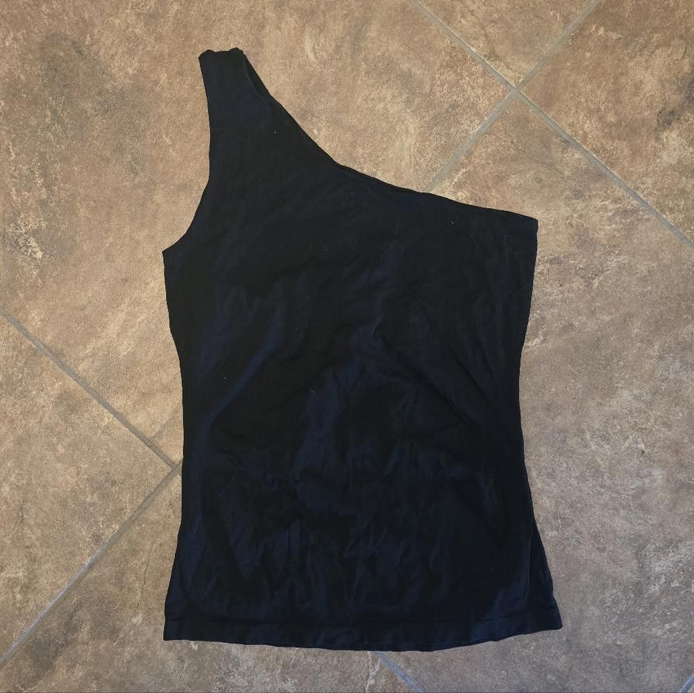 Designer Black One Shoulder Bodycon Tank Size M / US 6-8 / IT 42-44 - 2 Thumbnail