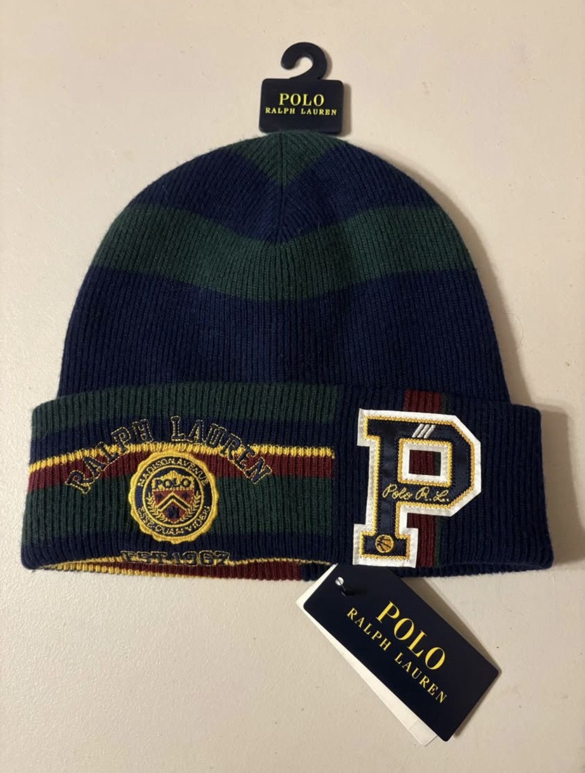 Polo Ralph Lauren Ralph Lauren Polo Beanie Preppy Rugby Big P Winter Hat Size ONE SIZE - 1 Thumbnail
