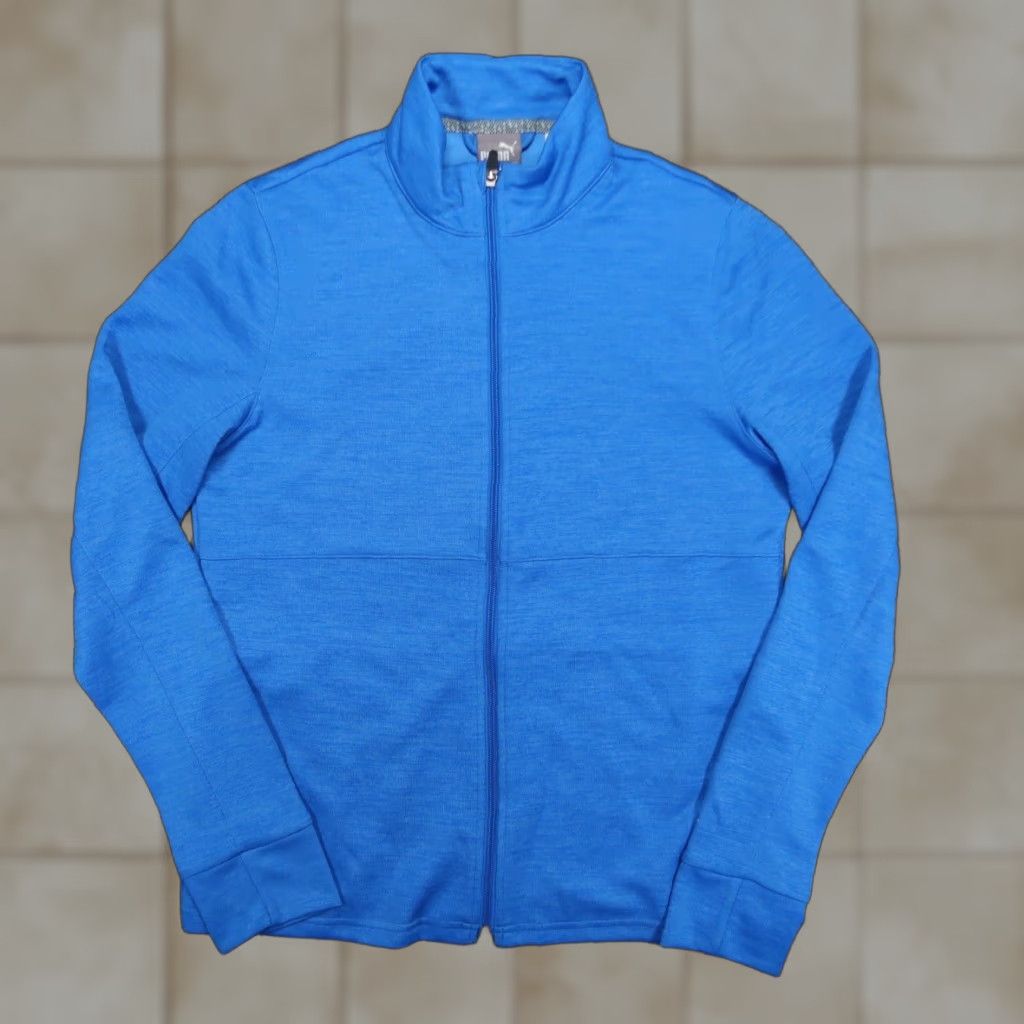 Puma Puma Jacket Womens Large Blue Heather Nebulas Full Zip Dry Cell Long Sleeve NWT Size L / US 10 / IT 46 - 1 Thumbnail