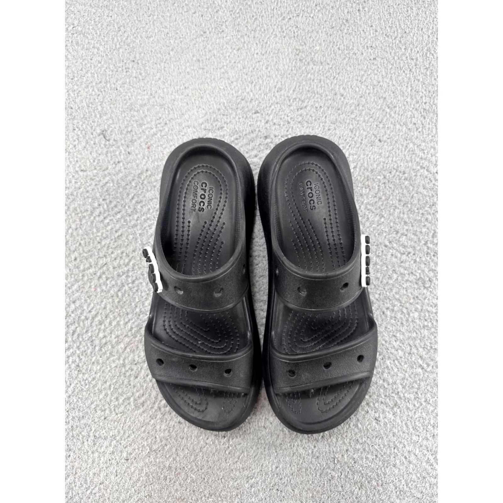 Crocs VINTAGE Crocs Crush Sandal Platform Slides Black Womens 9 Mens 7 Iconic Comfort EUC Size US 9 / IT 39 - 5 Thumbnail