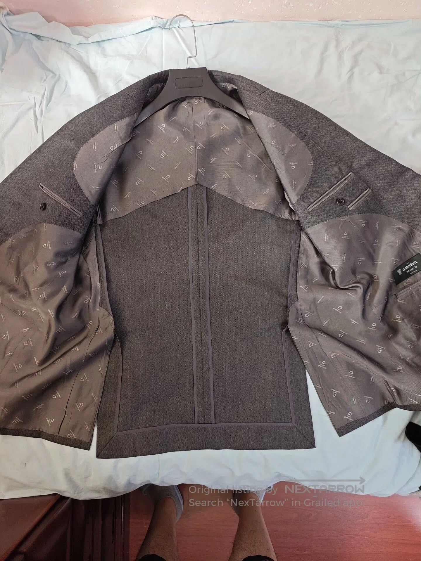 Japanese Brand Custom Gray Wool Suit by DORMEUIL. Size US XL / EU 56 / 4 - 6 Thumbnail
