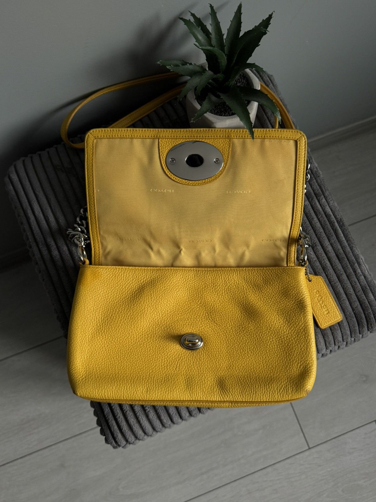 Coach Coach Crosstown Yellow Crossbody Leather Luxury Bag Size ONE SIZE - 13 Thumbnail