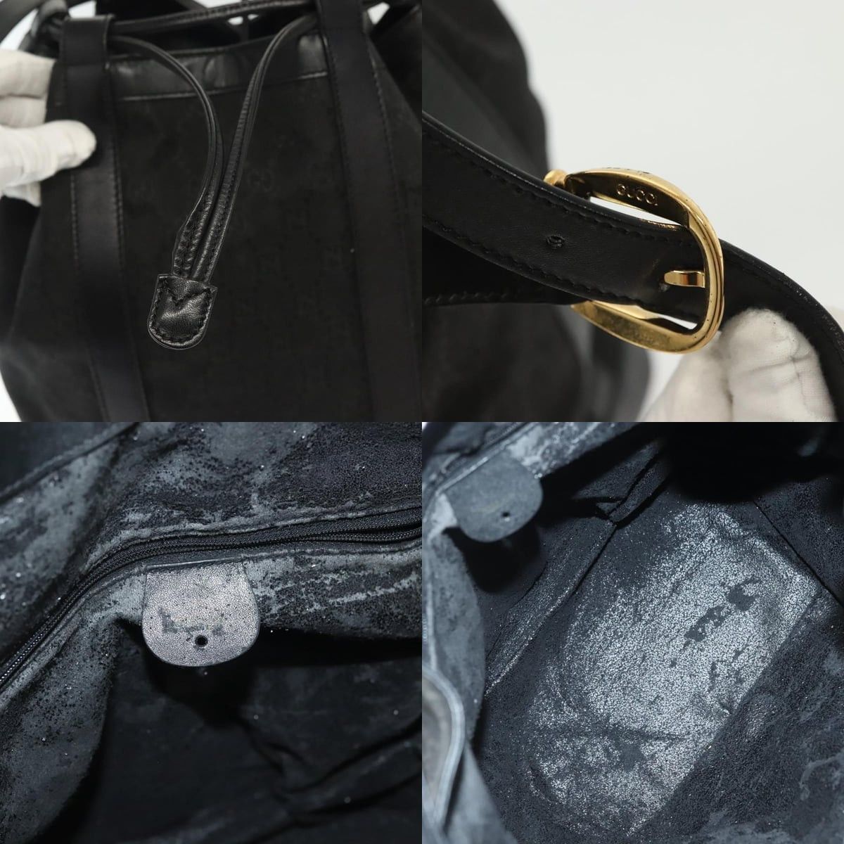 Gucci GUCCI GG Canvas Shoulder Bag Black Gold Size ONE SIZE - 11 Thumbnail