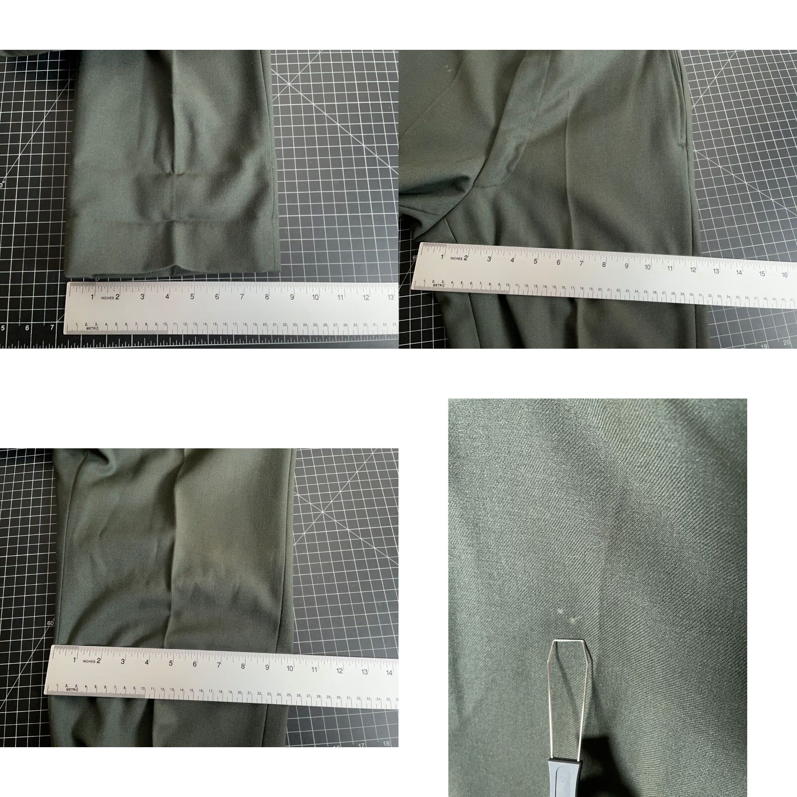 Olive Vintage Men's Army Wool Trousers 30x30 Olive Green Cotton Dress Pants Reg Army Uniform Size US 30 / EU 46 - 8 Thumbnail