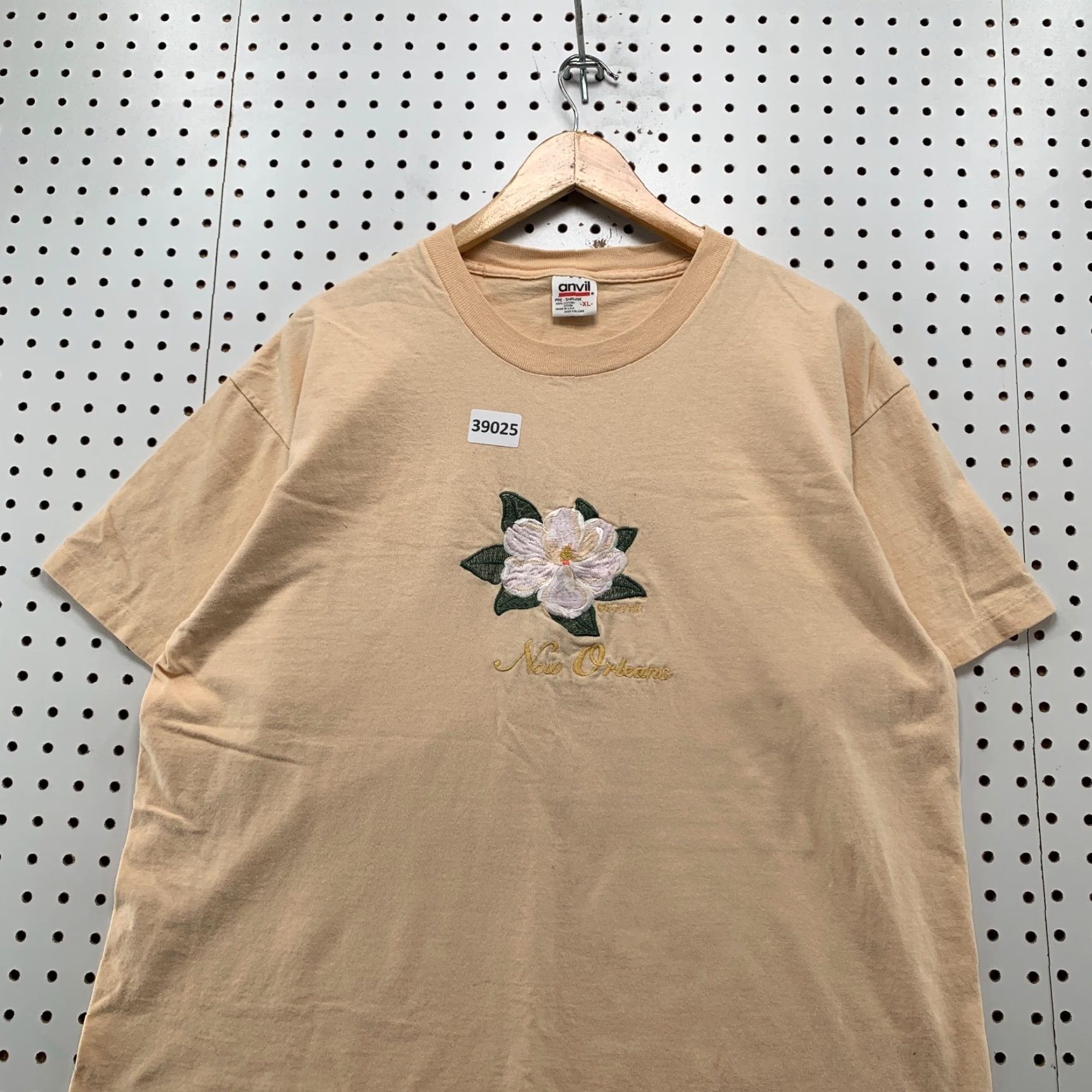 Anvil VINTAGE Anvil 90s Floral Shirt Adult XL Orange Single Stitch Flower USA Mens Size US XL / EU 56 / 4 - 2 Thumbnail