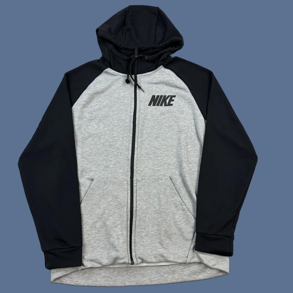 Nike Nike Hoodie Mens Medium Gray Black Dri Fit Full Zip Lightweight Logo Spellout Clothing Utt Most Likely Size US M / EU 48-50 / 2 - 1 Thumbnail