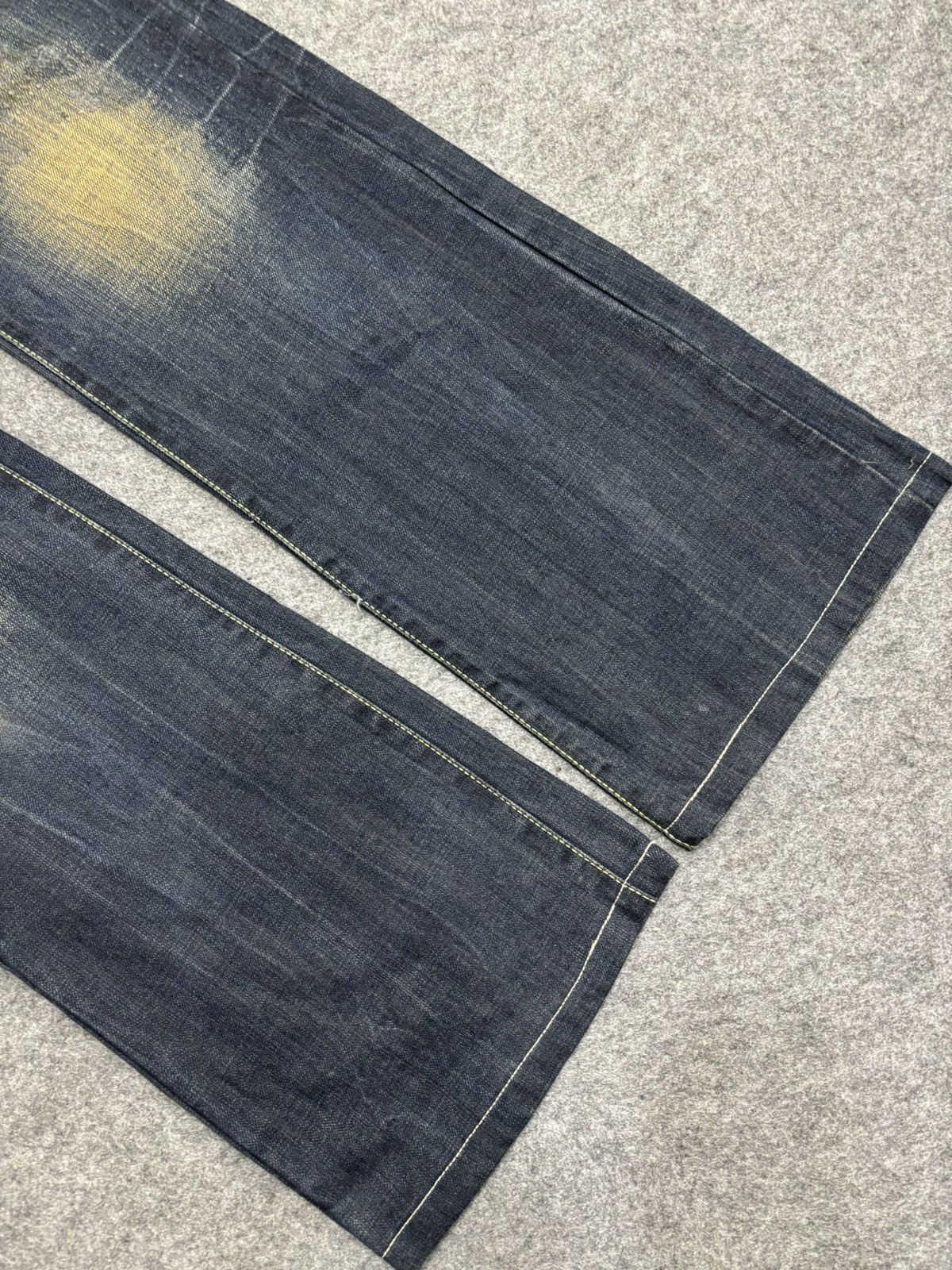 Japanese Brand 💥Flare💥Insane 90s Style Blue Rusty Distressed Denim F561 Size US 30 / EU 46 - 11 Thumbnail