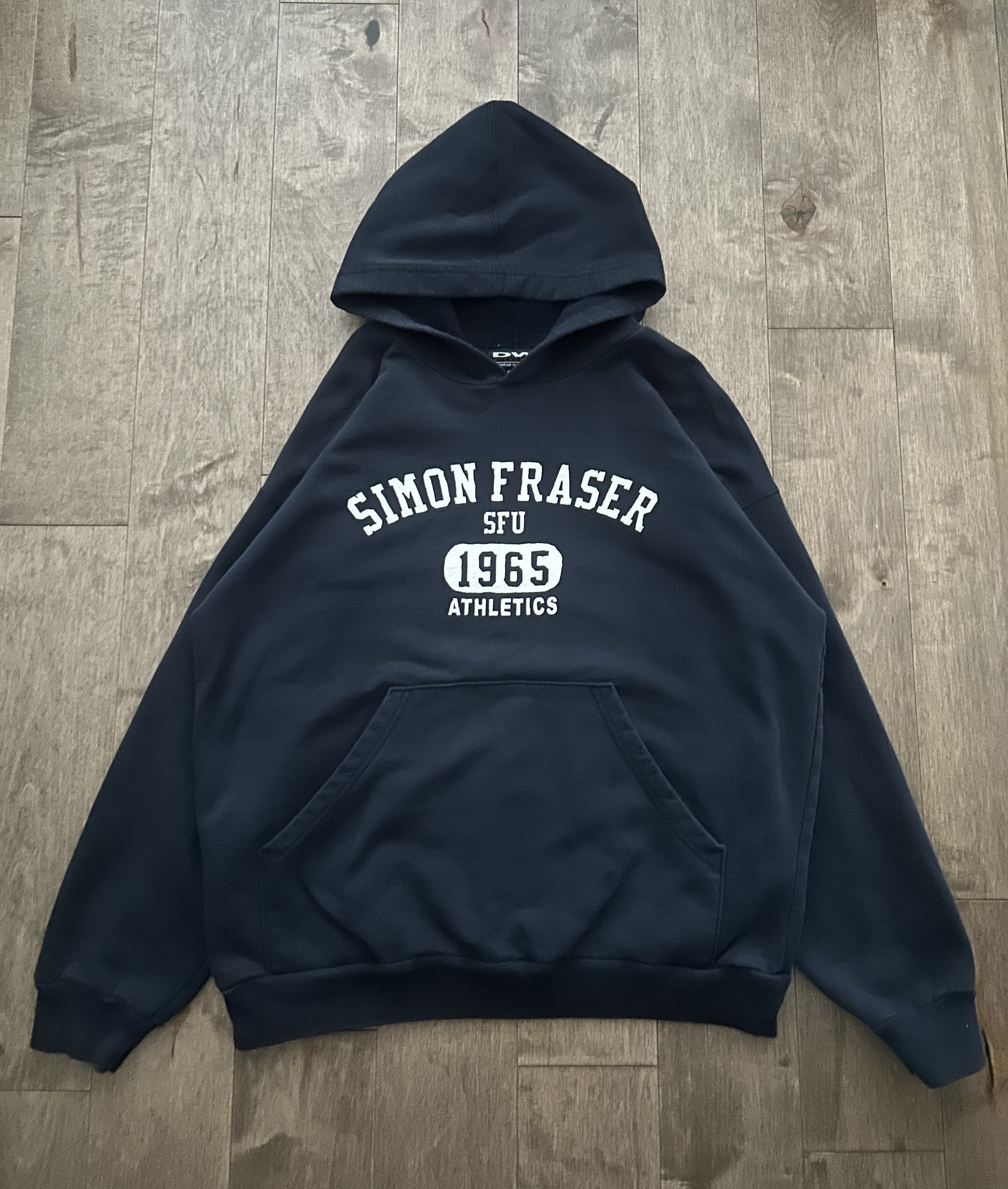 Vintage Vintage Navy Blue "Simon Fraser" Collegiate Hoodie Size US M / EU 48-50 / 2 - 1 Thumbnail
