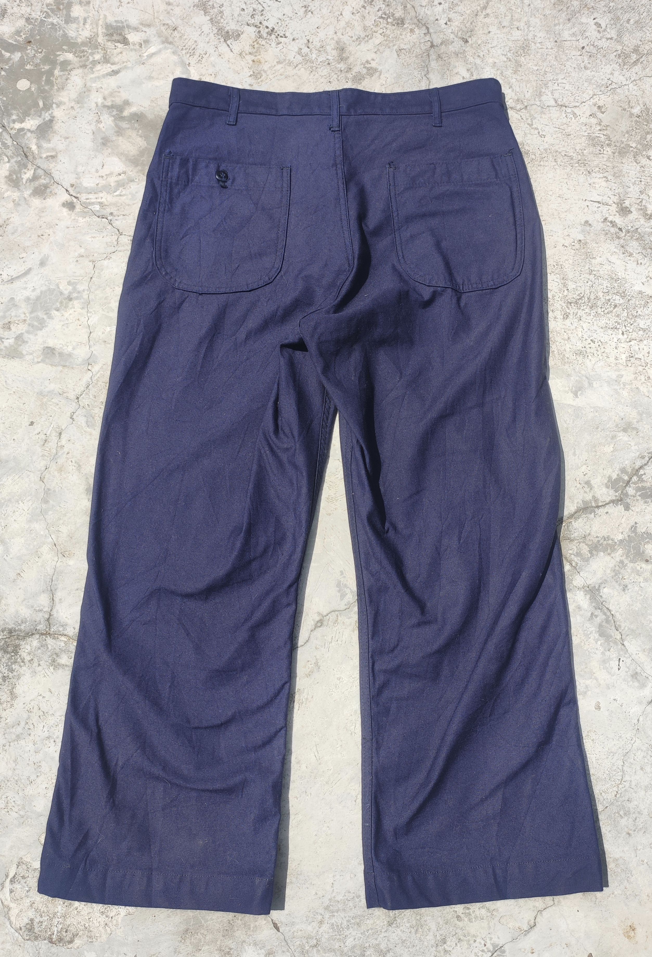 Vintage Vintage 80s US Navy Trousers, Utility, Dark blue sateen Size US 32 / EU 48 - 2 Thumbnail