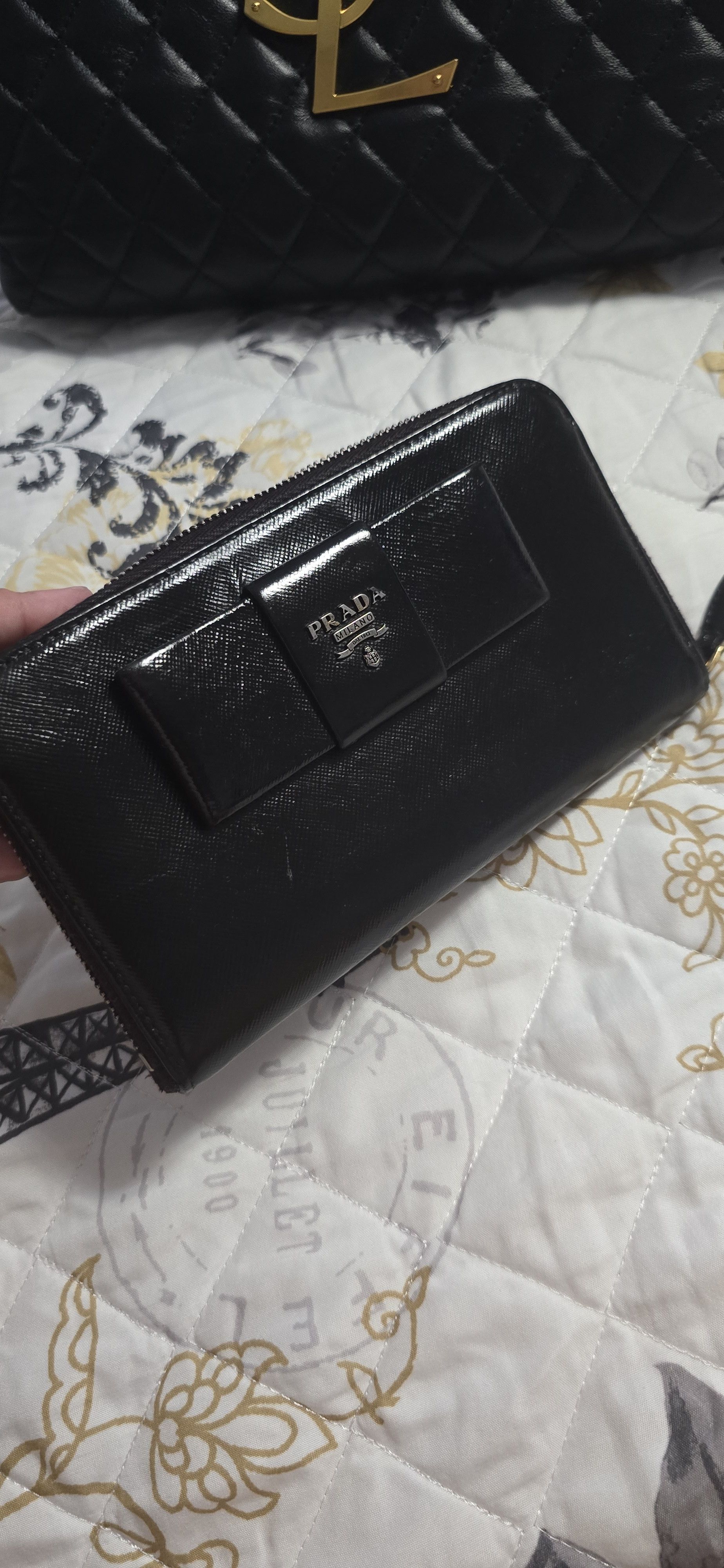 Prada Saffiano Fiocco Zippy Wallet Size ONE SIZE - 2 Thumbnail