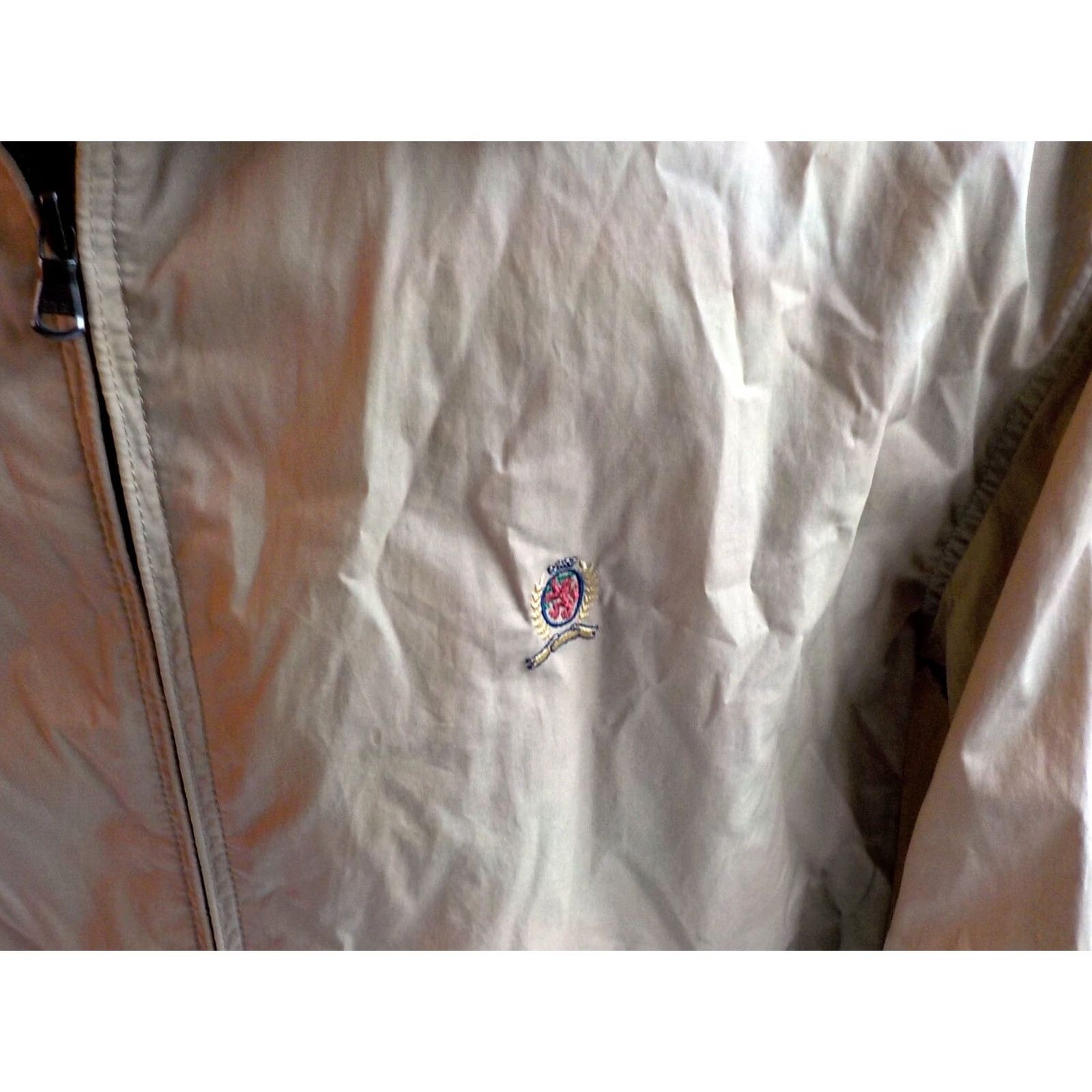 Tommy Hilfiger TOMMY HILFIGER Zipper Front Jacket Khaki 100% Cotton Crest on Chest SZ XL Mens Windbreaker Size US XL / EU 56 / 4 - 3 Thumbnail