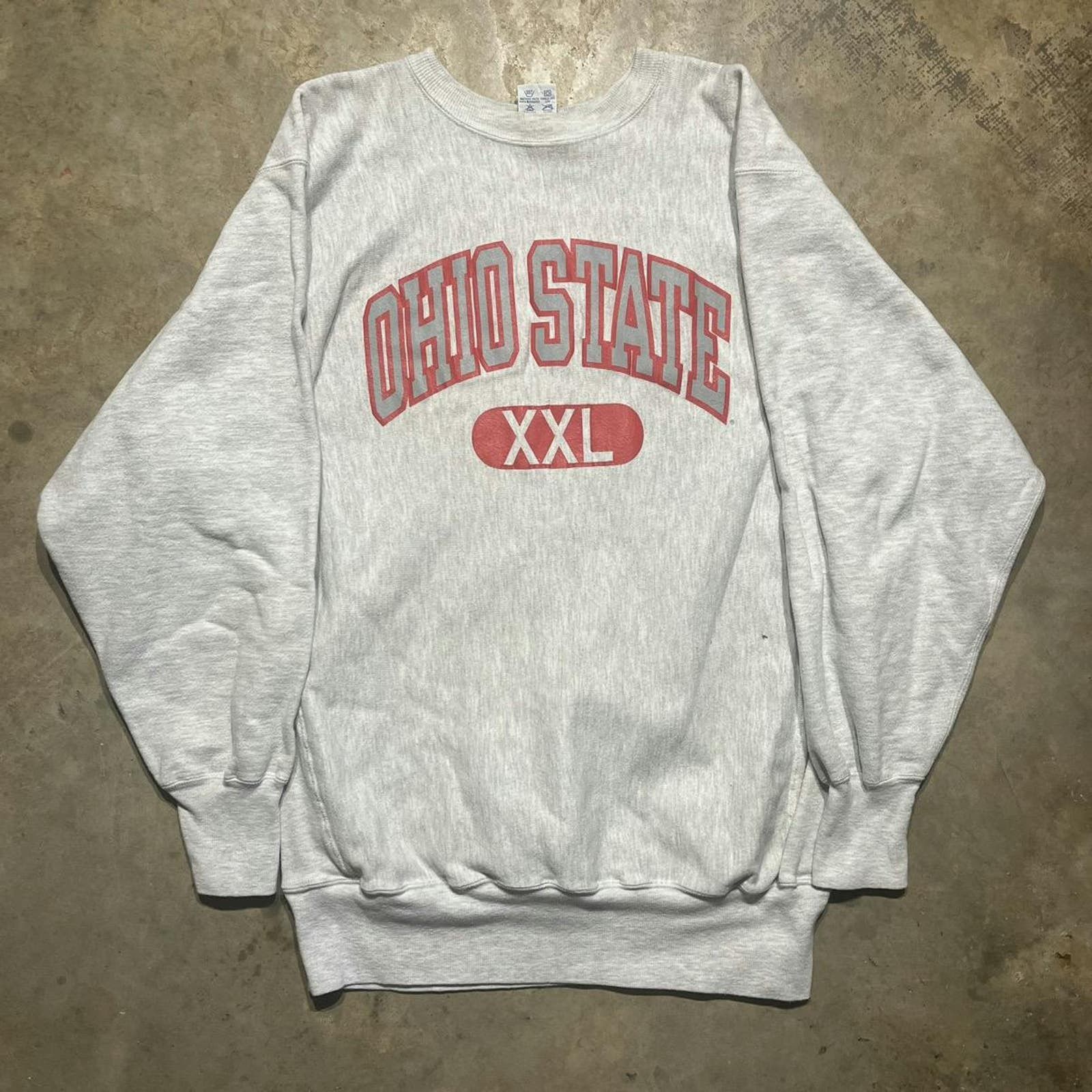 image of 90's Ohio State Champion Reverse Weave Sweatshirt in Grey, Men's (Size 2XL)