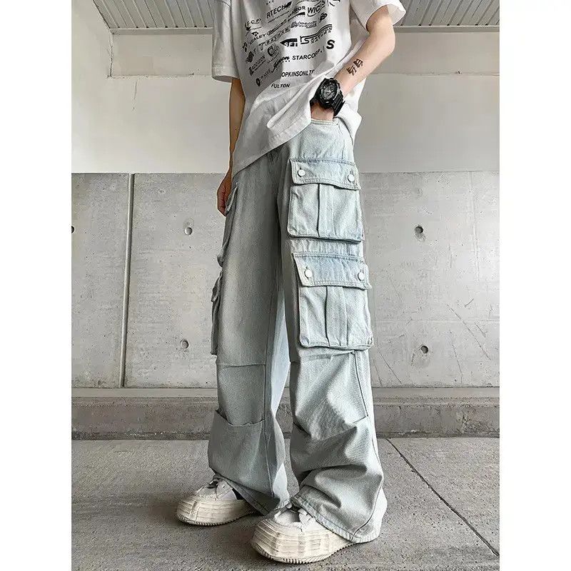 Japanese Brand Retro loose wide leg casual pocket jeans Size US 32 / EU 48 - 1 Thumbnail