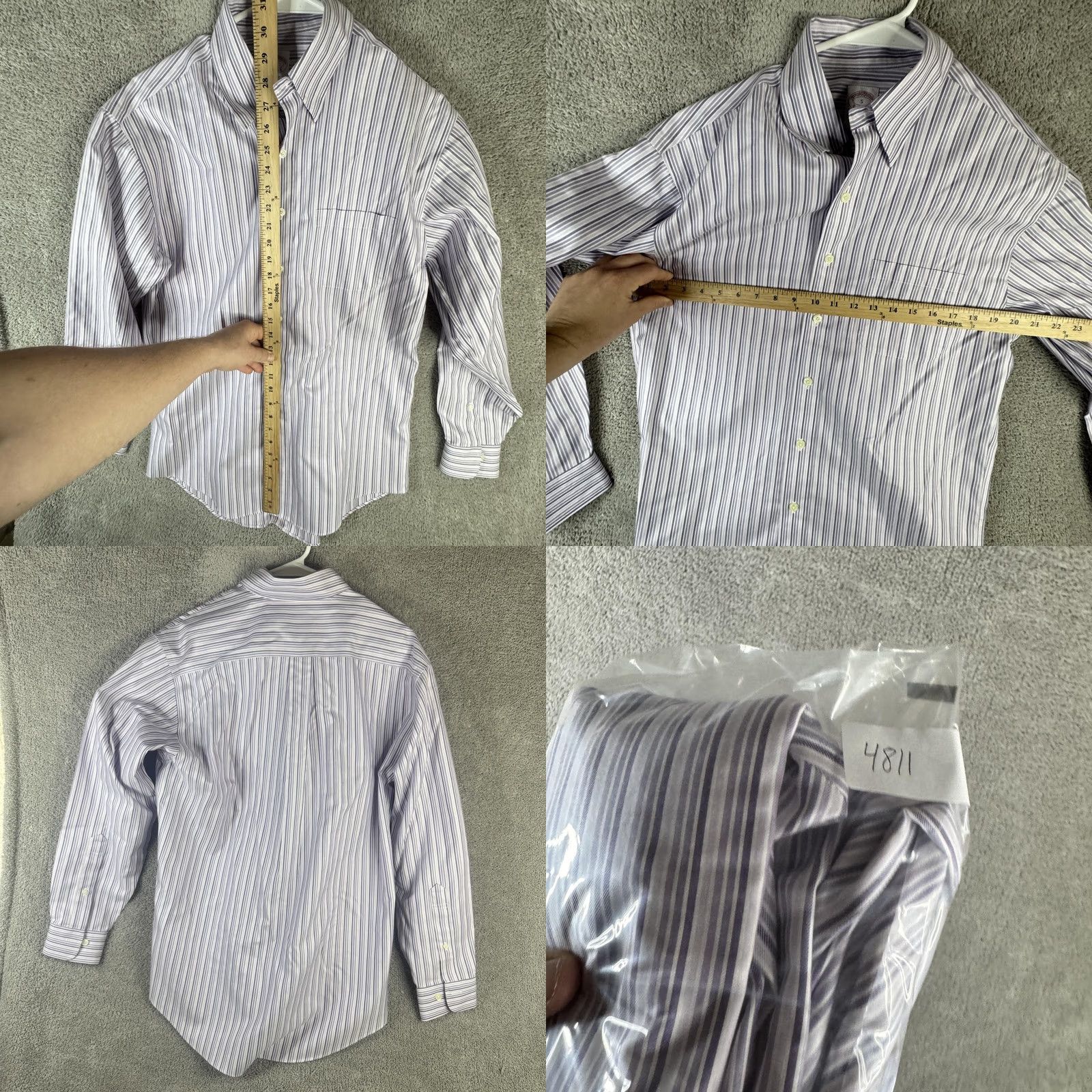 Brooks Brothers Brooks Brothers Shirt Mens Small Blue Stripe Non Iron Supima Cotton Button Down Dress Shirt Man S Blue Striped Non-Iron 100% Cotton Size US S / EU 44-46 / 1 - 8 Thumbnail