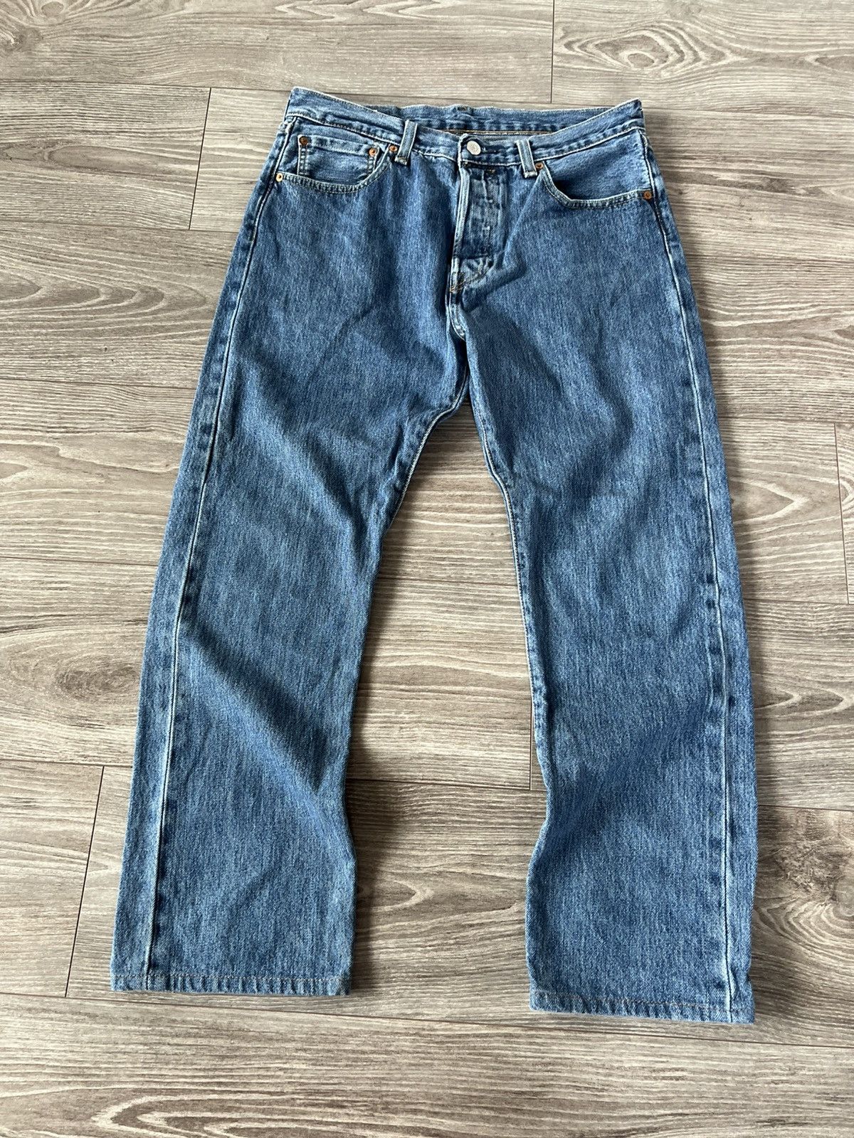 Levi's ‼️LEVIS PREMIUM Quality 501 Salvage DENIM Classic Jeans‼️ Size US 32 / EU 48 - 7 Thumbnail
