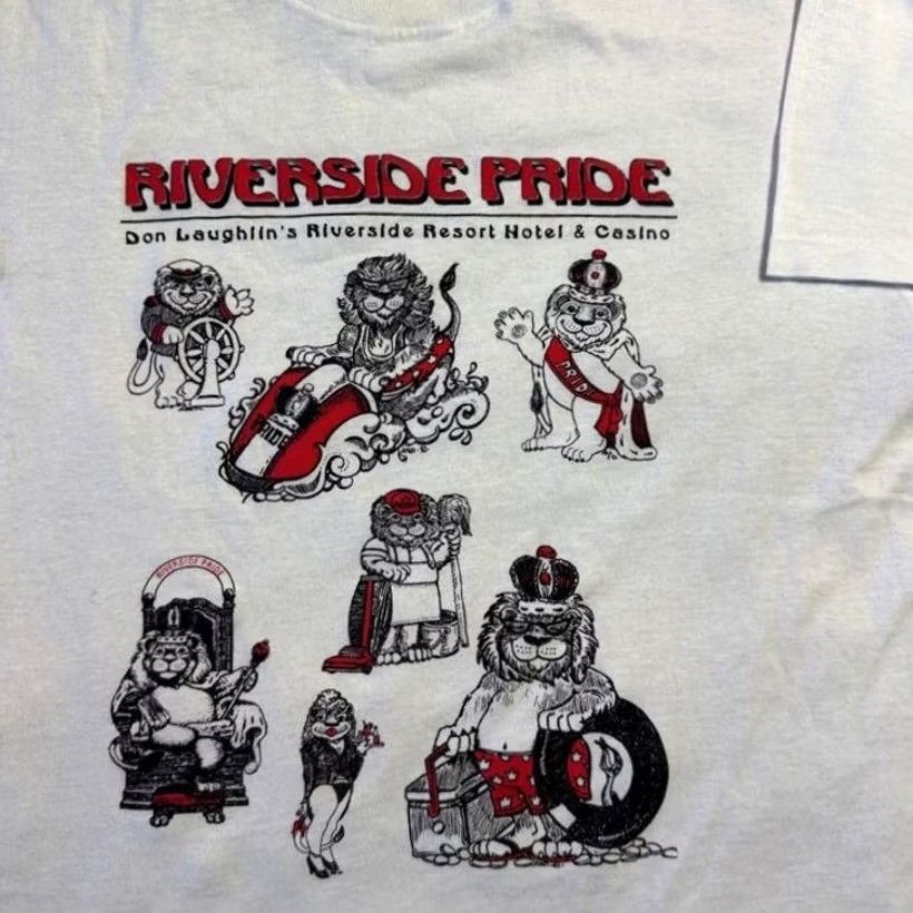 Vintage VINTAGE Riverside Pride Don Laughlin Resort Hotel Casino Graphic Tee XL Men White Screen Stars Size US XL / EU 56 / 4 - 3 Thumbnail