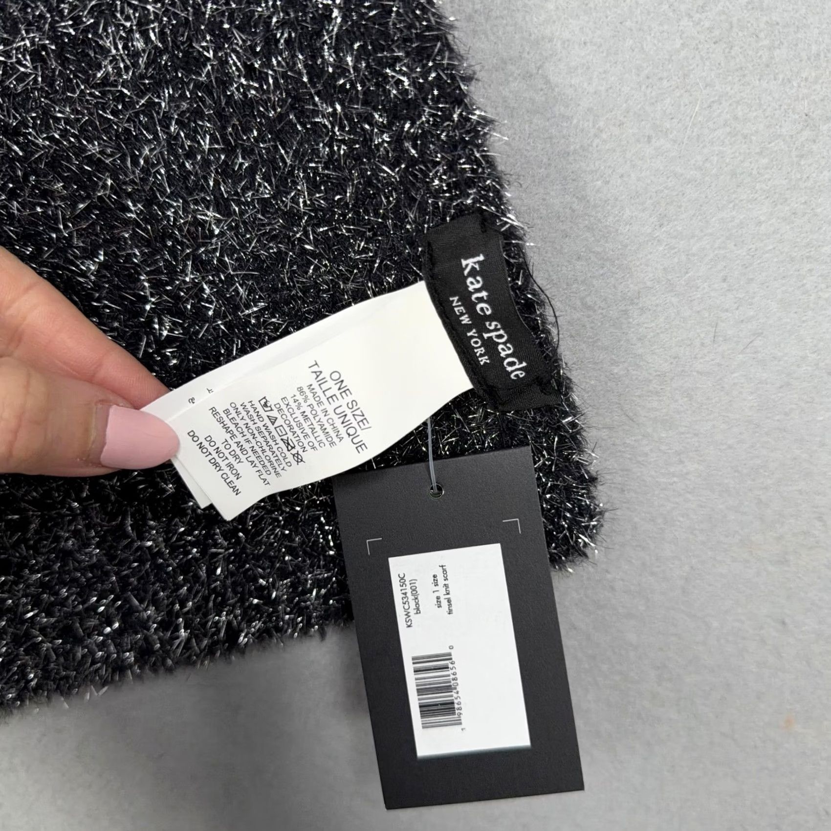Vintage VINTAGE? No — Kate Spade New York Scarf Womens One Size Black Glitter Knit Neck Warmer Winter Shirt? Size ONE SIZE - 4 Thumbnail