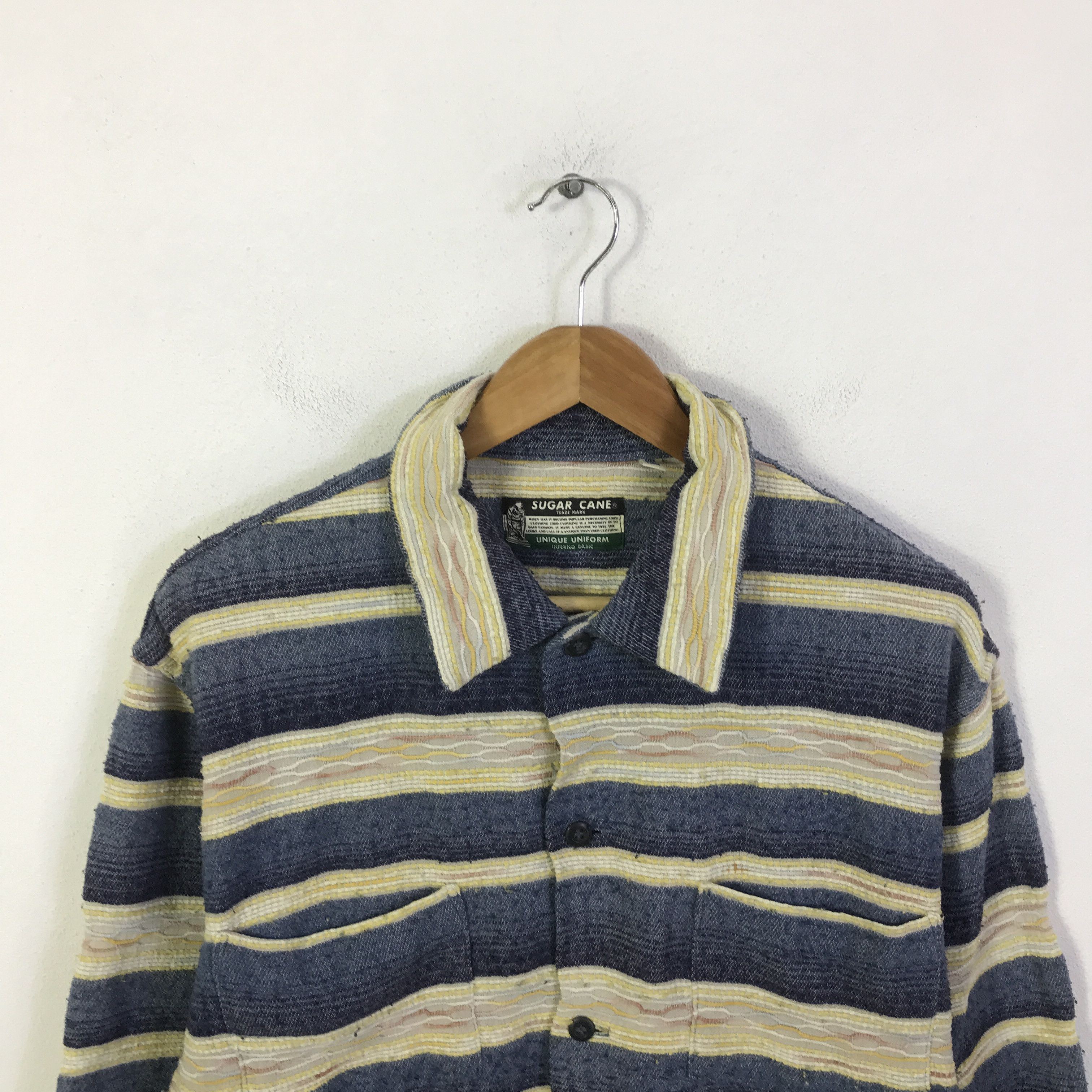 Sugar Cane sugar cane Button Striped jacket K100B14 Size US M / EU 48-50 / 2 - 2 Thumbnail