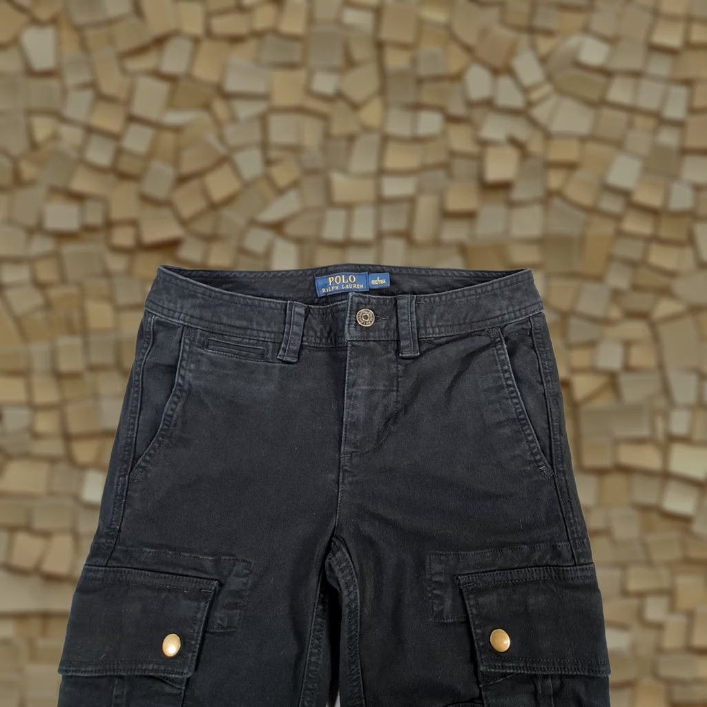 Polo Ralph Lauren Polo Ralph Lauren Womens Cargo Trousers Black 6 UK Cotton Pants Polyester Elastane Size 28" / US 6 / IT 42 - 1 Thumbnail