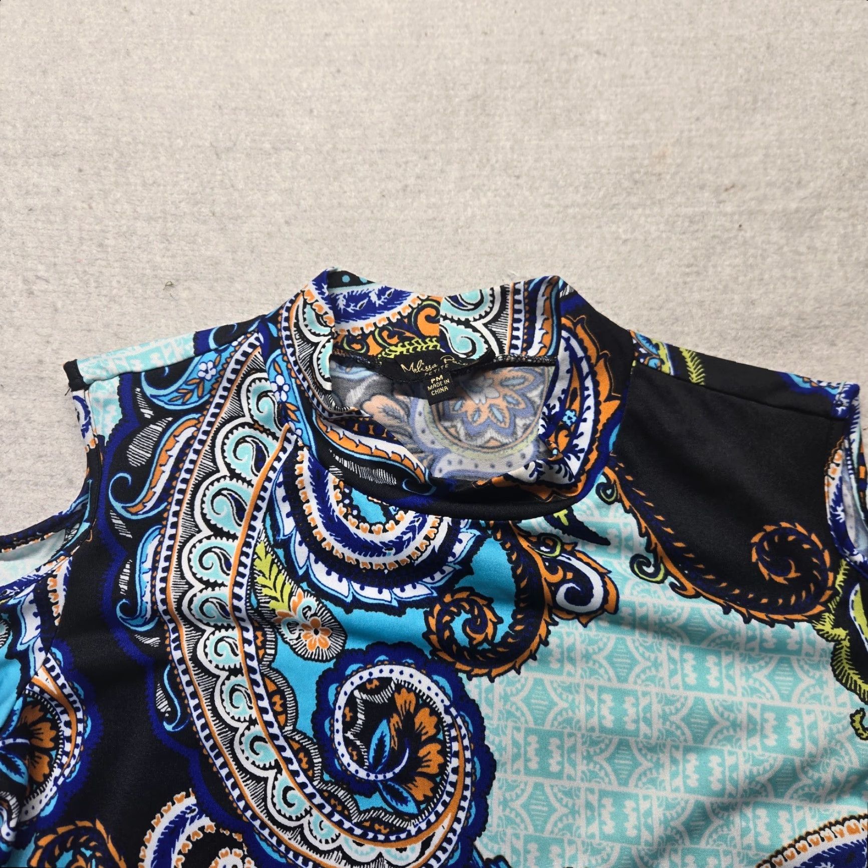 Melissa Melissa Paige Shirt Women PM Petite Tunic Colorful Paisley Long Sleeve Round Neck Size M / US 6-8 / IT 42-44 - 2 Thumbnail