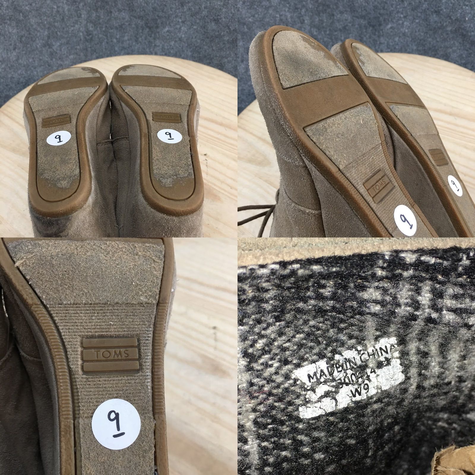 Toms TOMS Boots Beige Suede Desert Lace Up Wedge Ankle Bootie 9 Casual Womens/Bootie/Bootie/Footwear (Size 9) Size US 9 / IT 39 - 9 Thumbnail