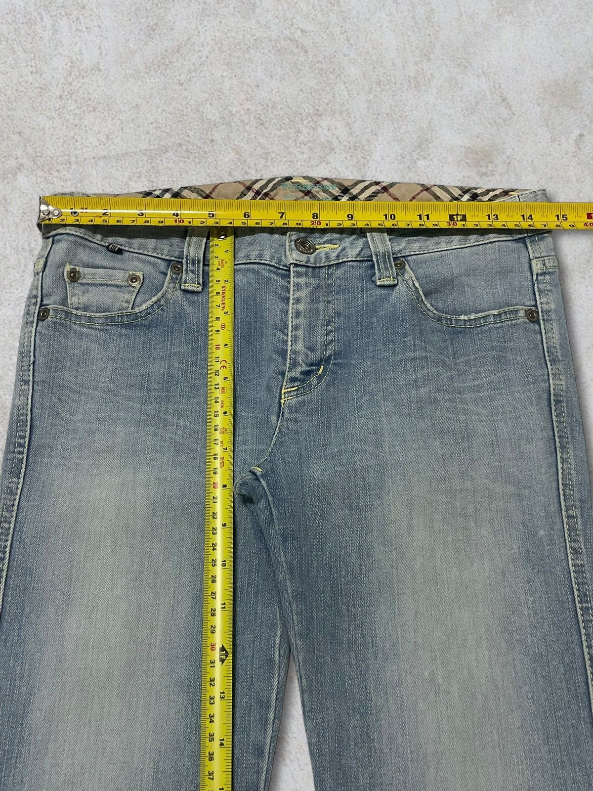 Burberry Nova Check Linen Knee Short Jeans Y2K Style